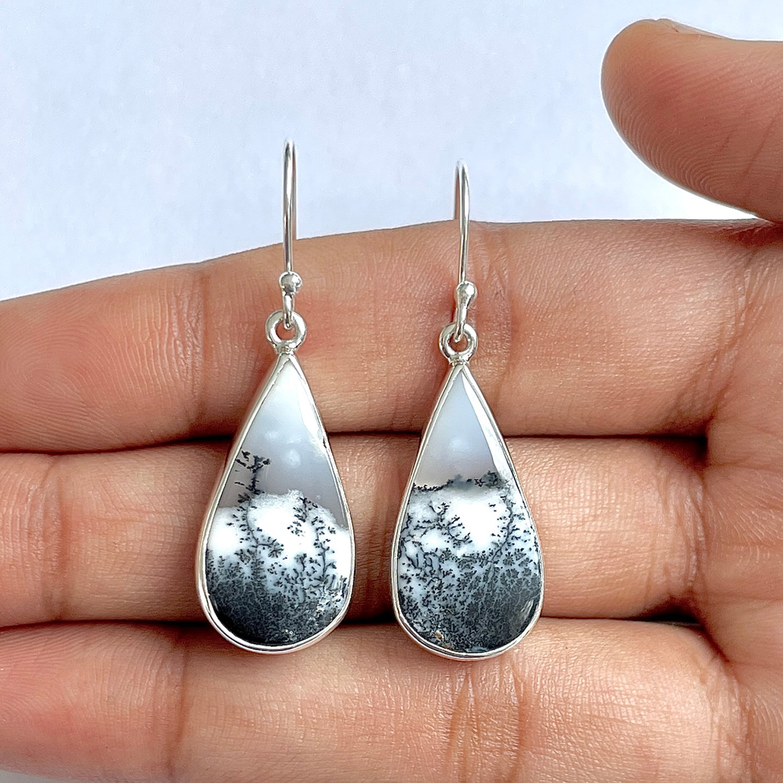 Dendritic Agate Earring-(DDA-3-4)