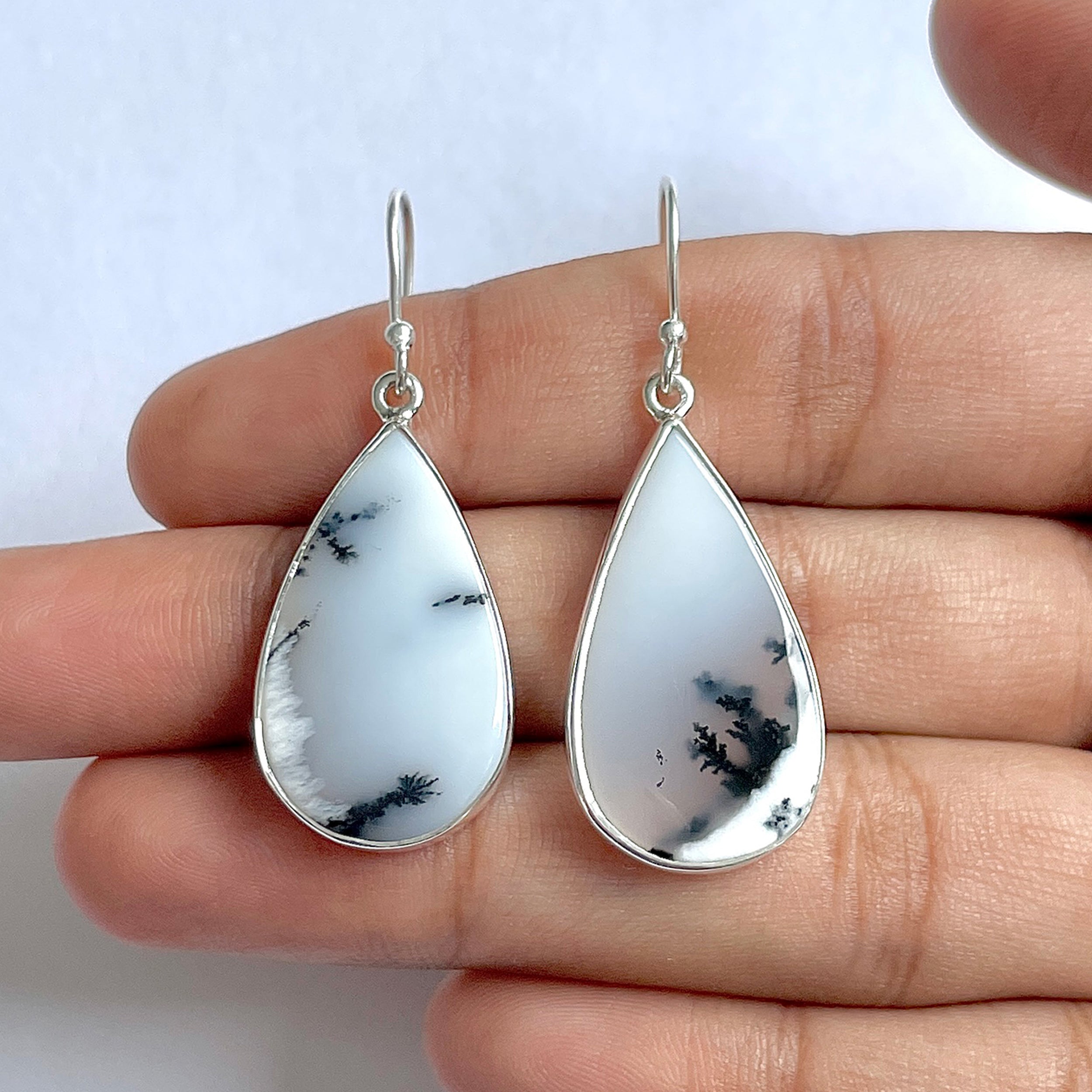 Dendritic Agate Earring-(DDA-3-40)