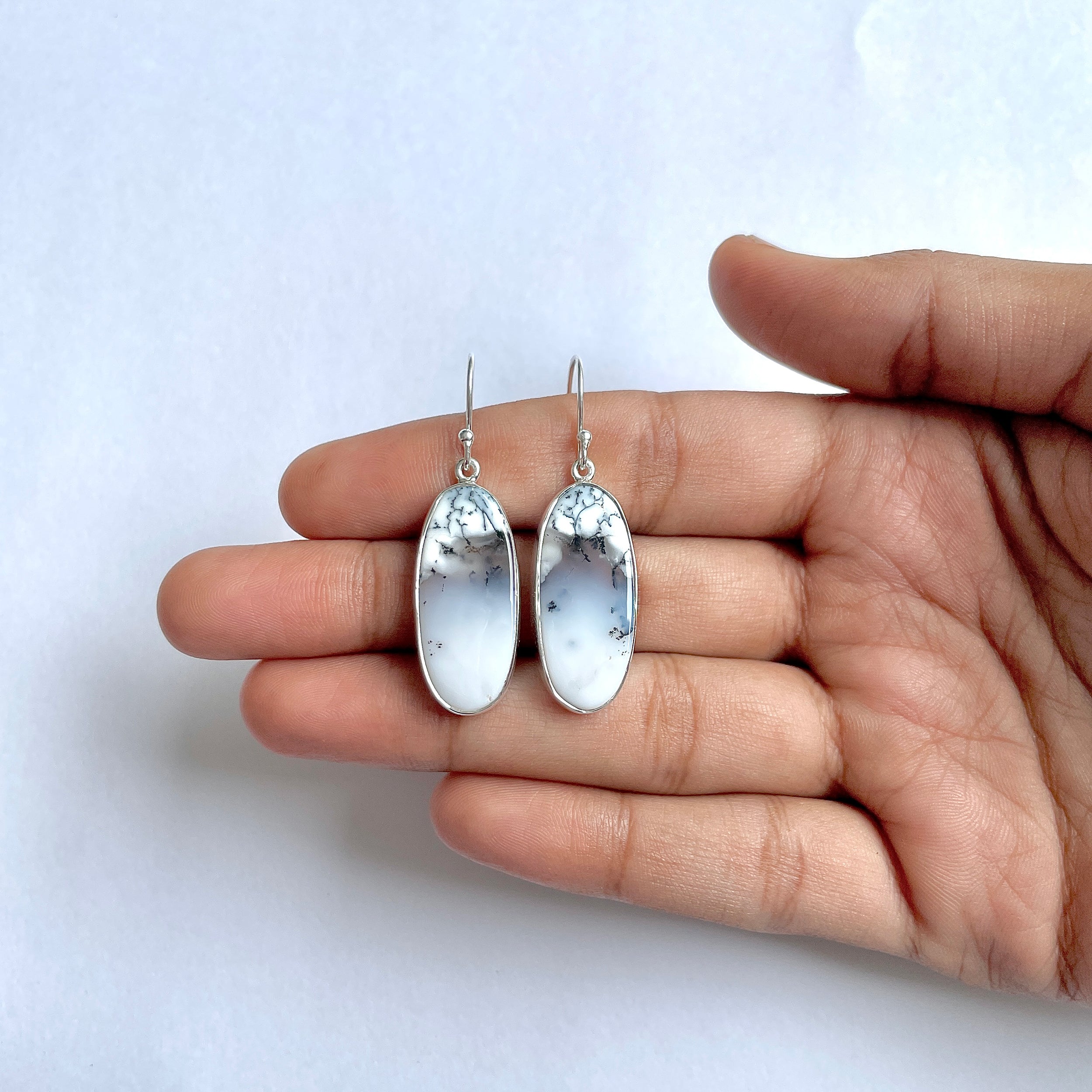 Dendritic Agate Earring-(DDA-3-41)