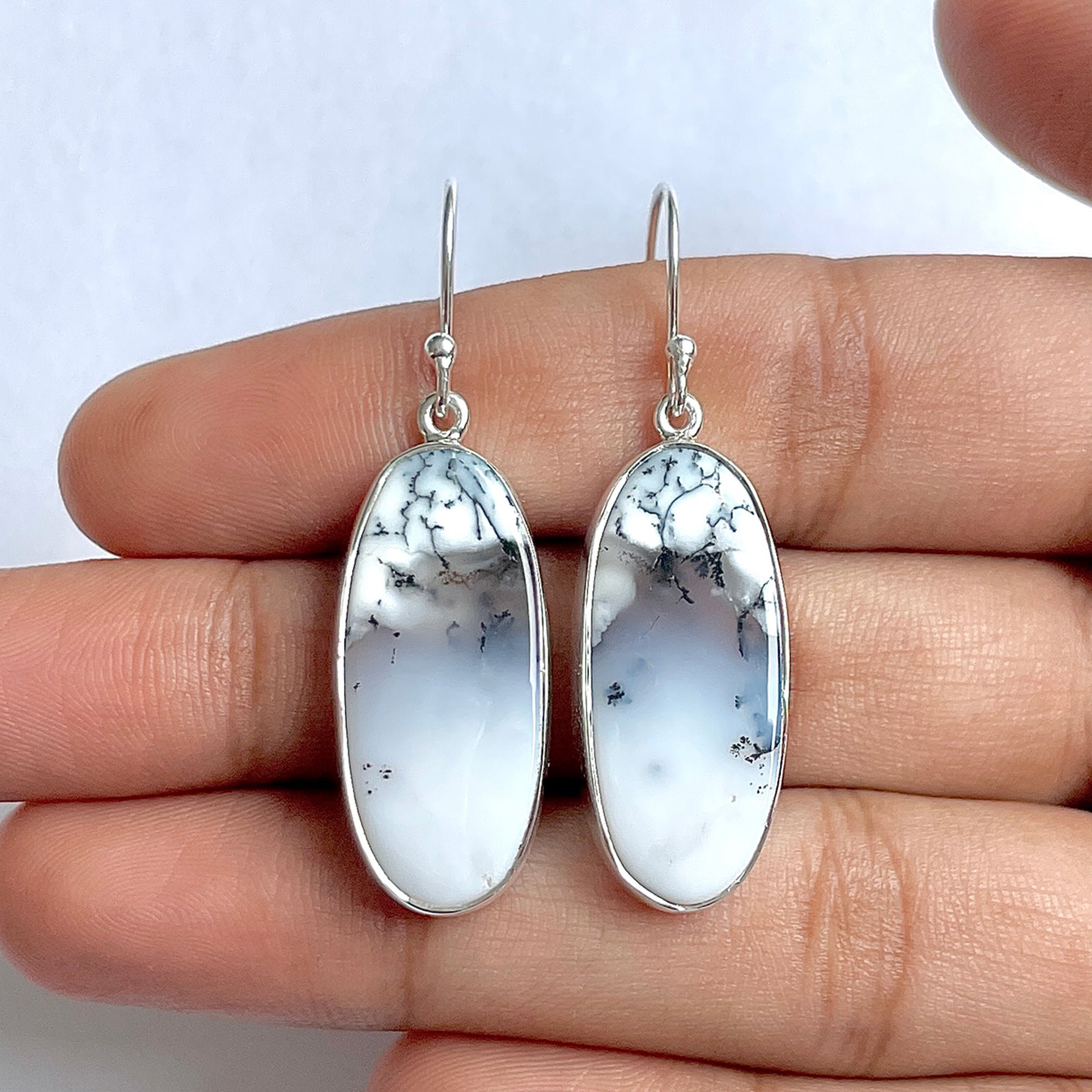 Dendritic Agate Earring-(DDA-3-41)