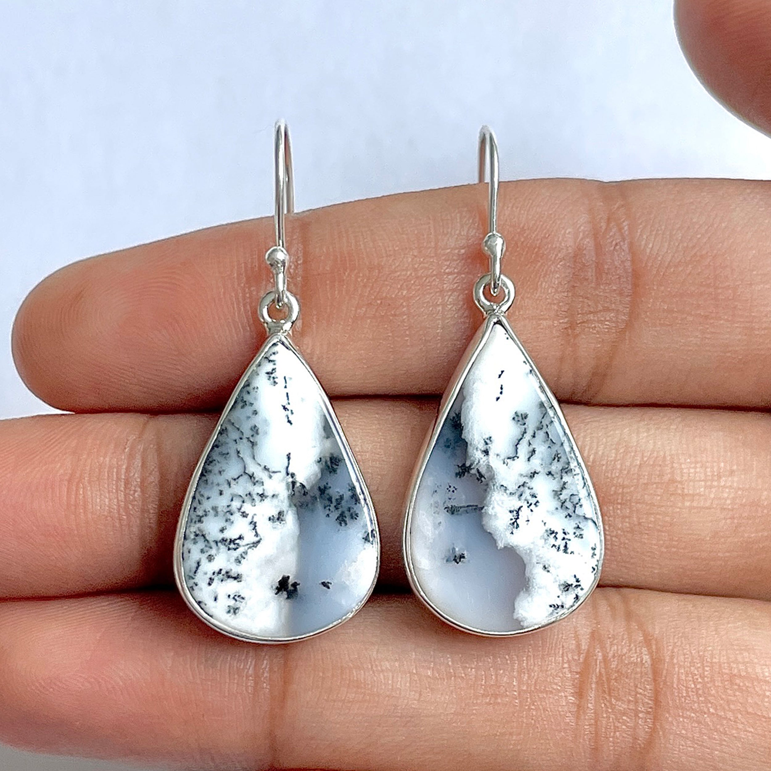 Dendritic Agate Earring-(DDA-3-42)