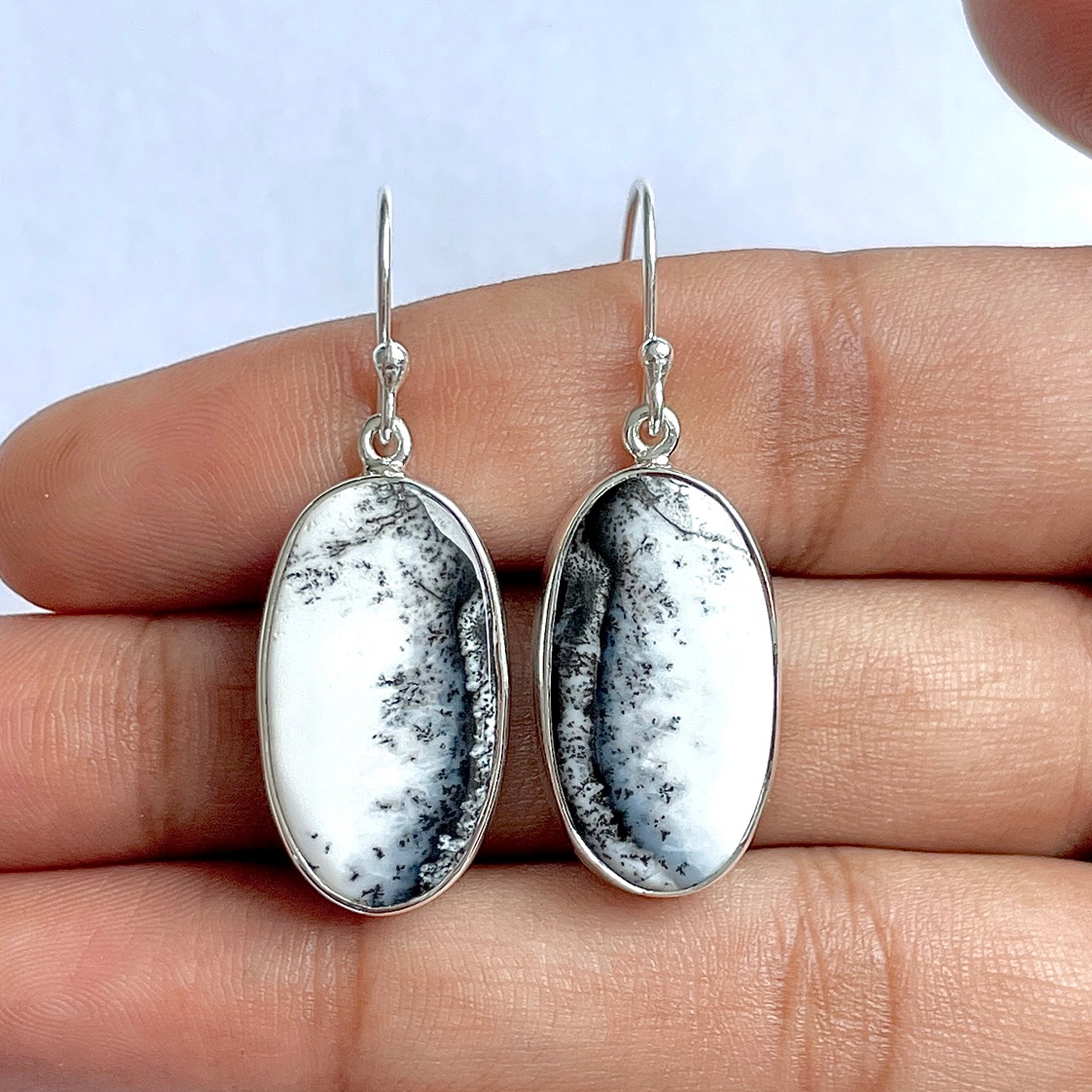 Dendritic Agate Earring-(DDA-3-43)