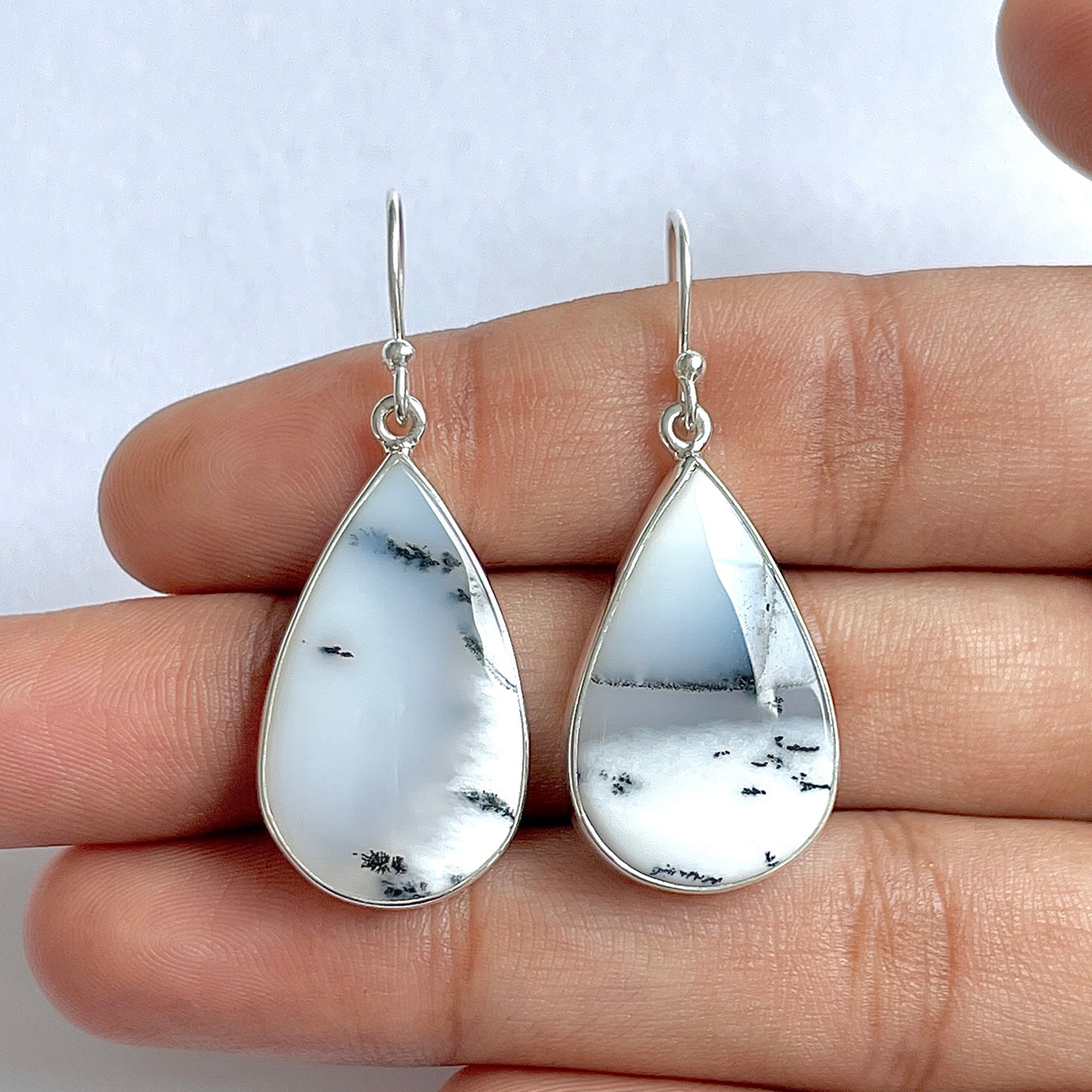 Dendritic Agate Earring-(DDA-3-45)