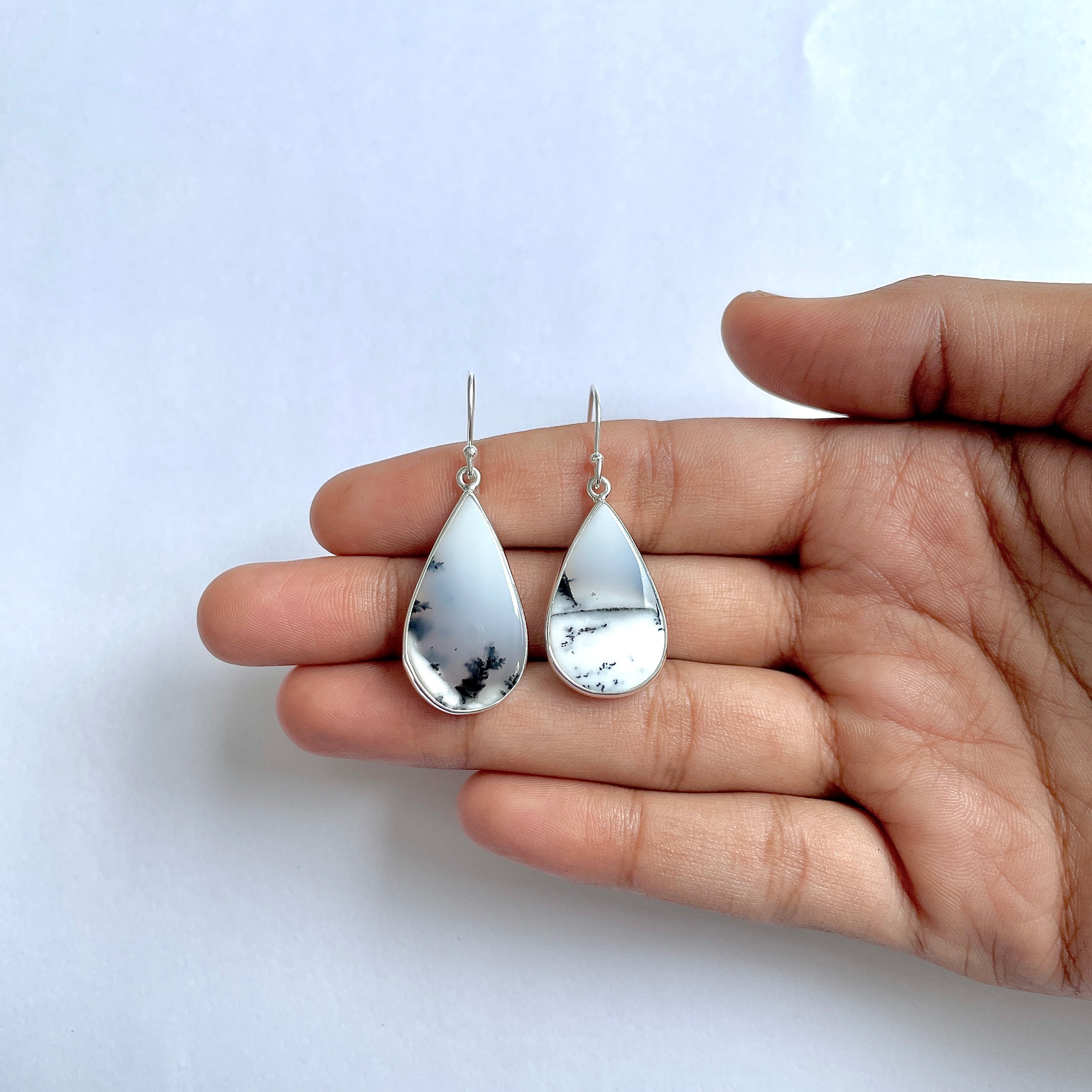 Dendritic Agate Earring-(DDA-3-46)