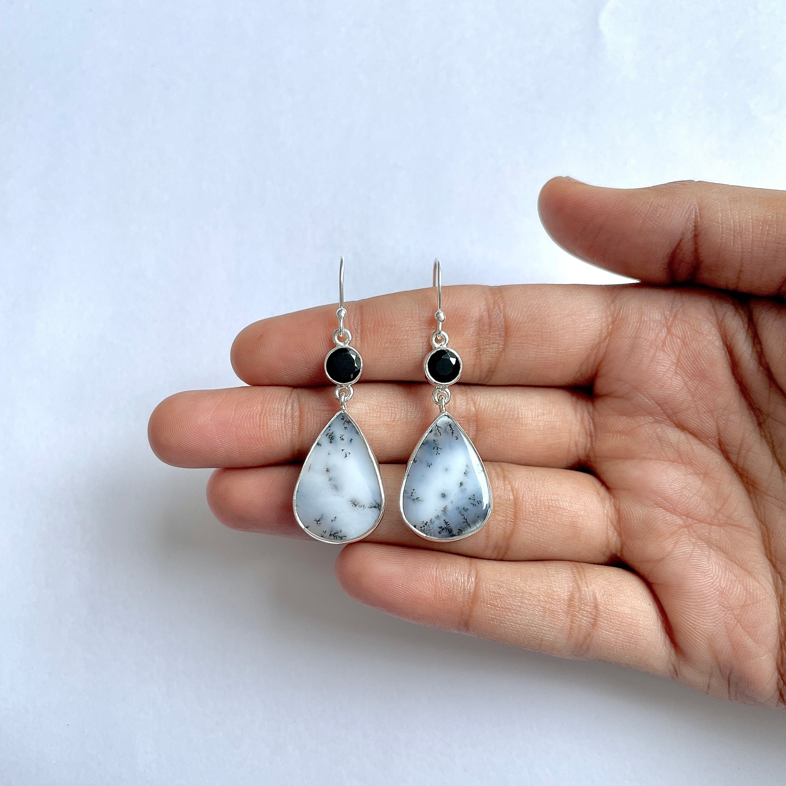 Dendritic Agate Earring-(DDA-3-47)