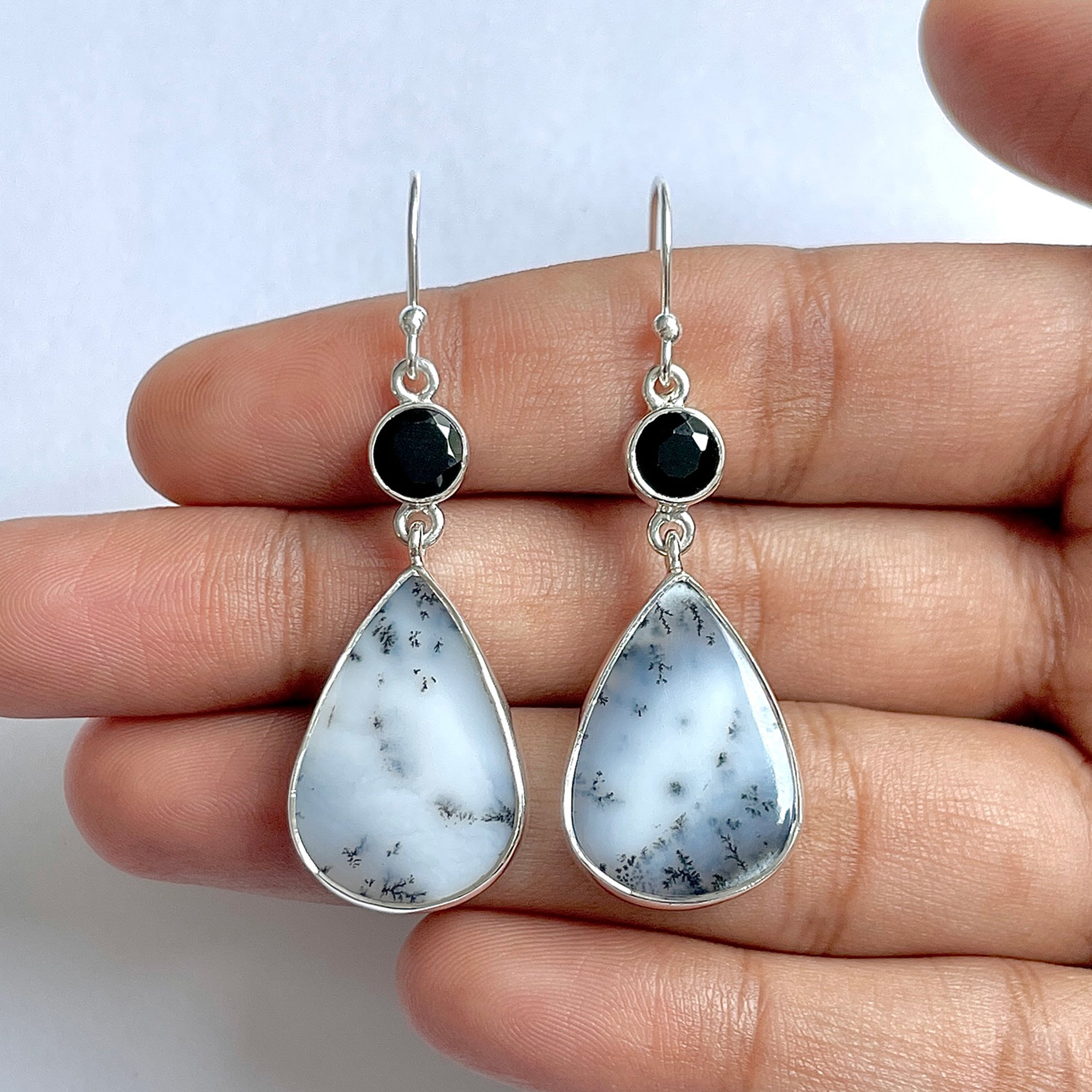 Dendritic Agate Earring-(DDA-3-47)