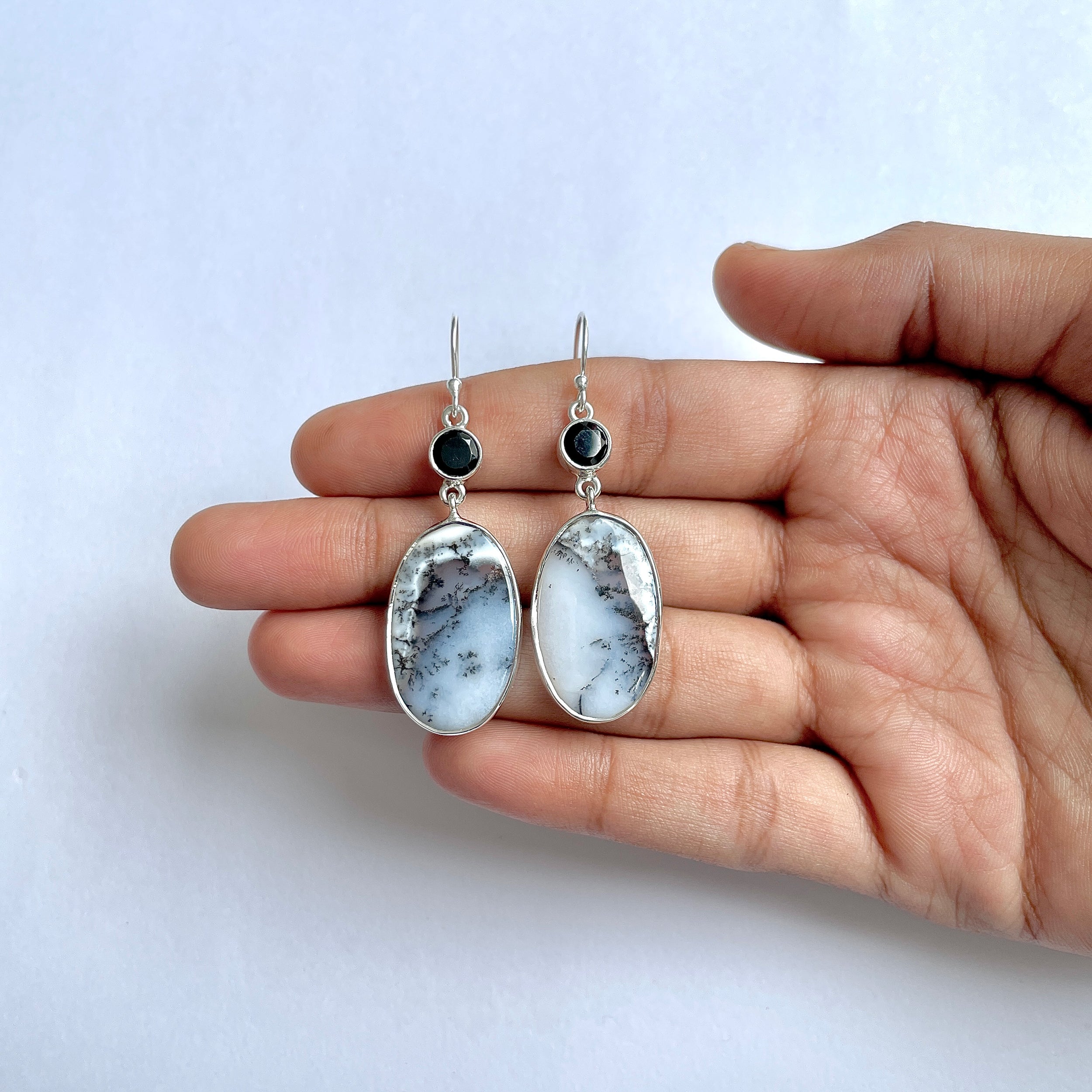 Dendritic Agate Earring-(DDA-3-48)