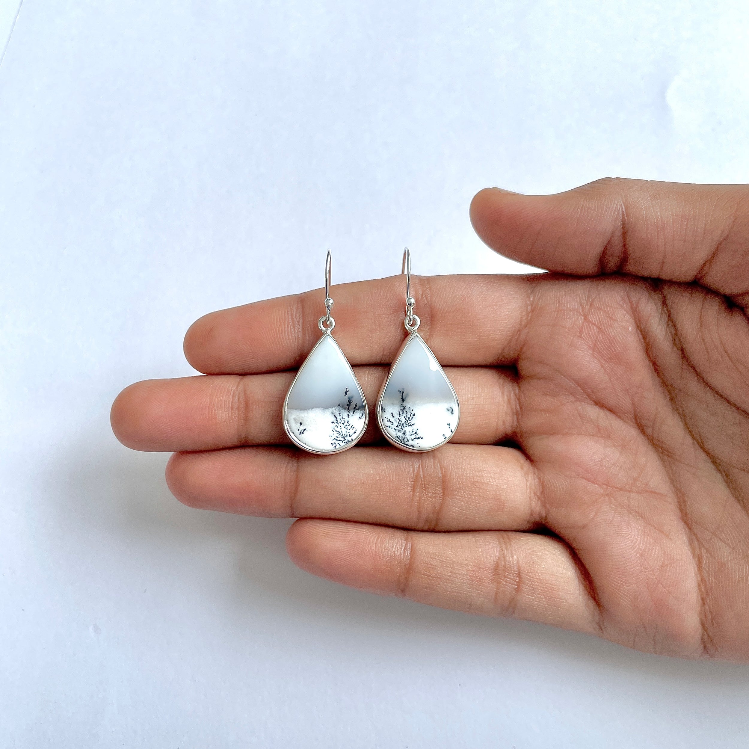 Dendritic Agate Earring-(DDA-3-5)