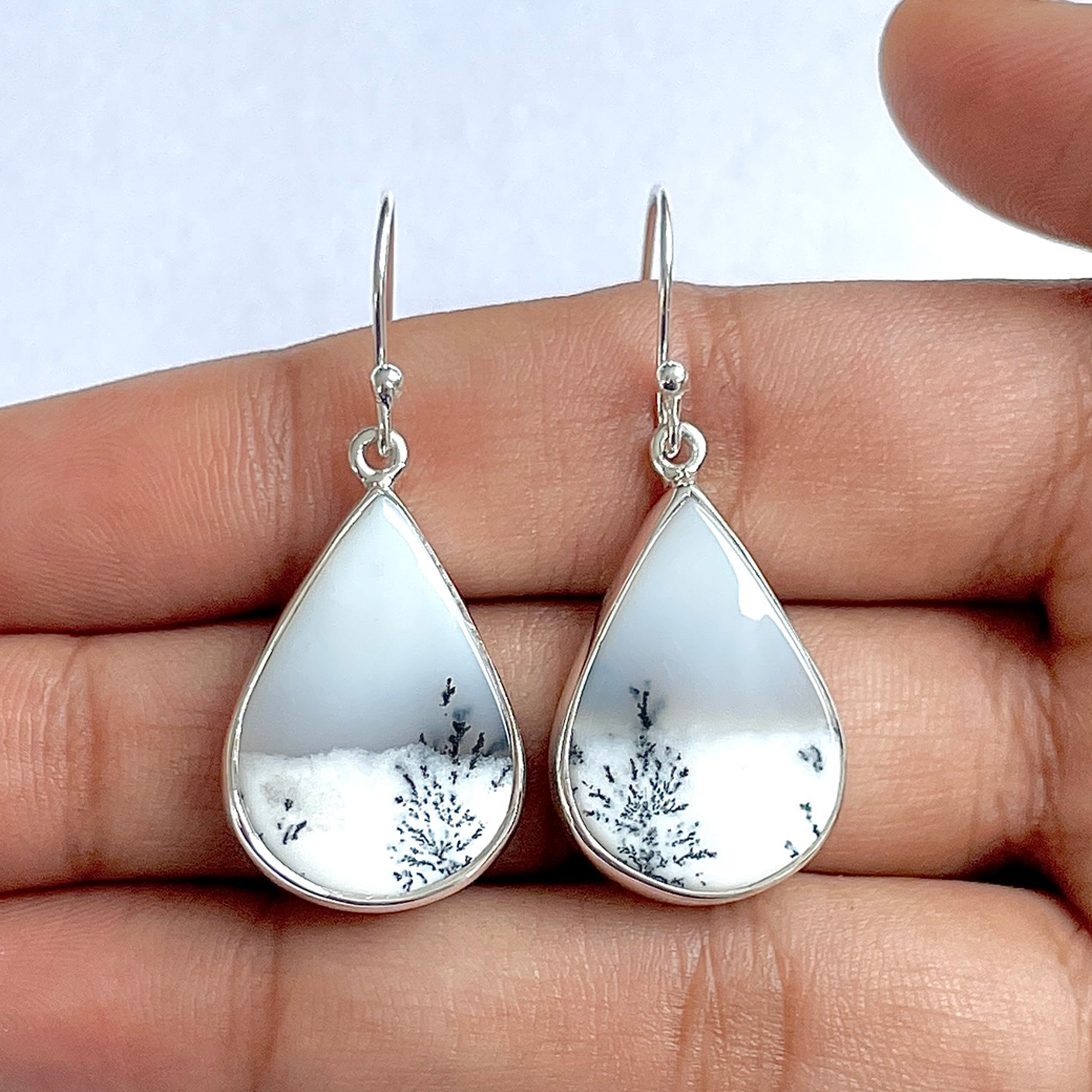 Dendritic Agate Earring-(DDA-3-5)