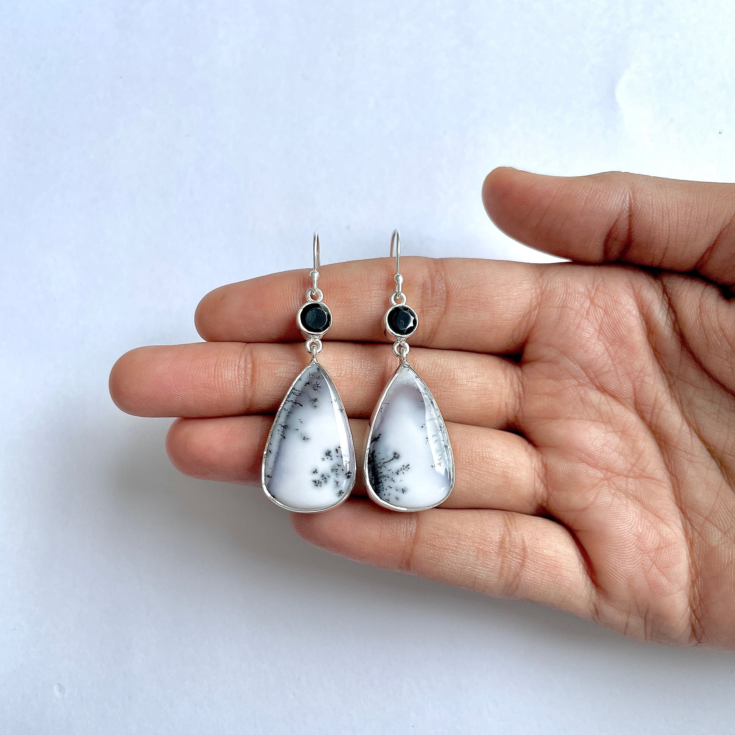 Dendritic Agate Earring-(DDA-3-50)