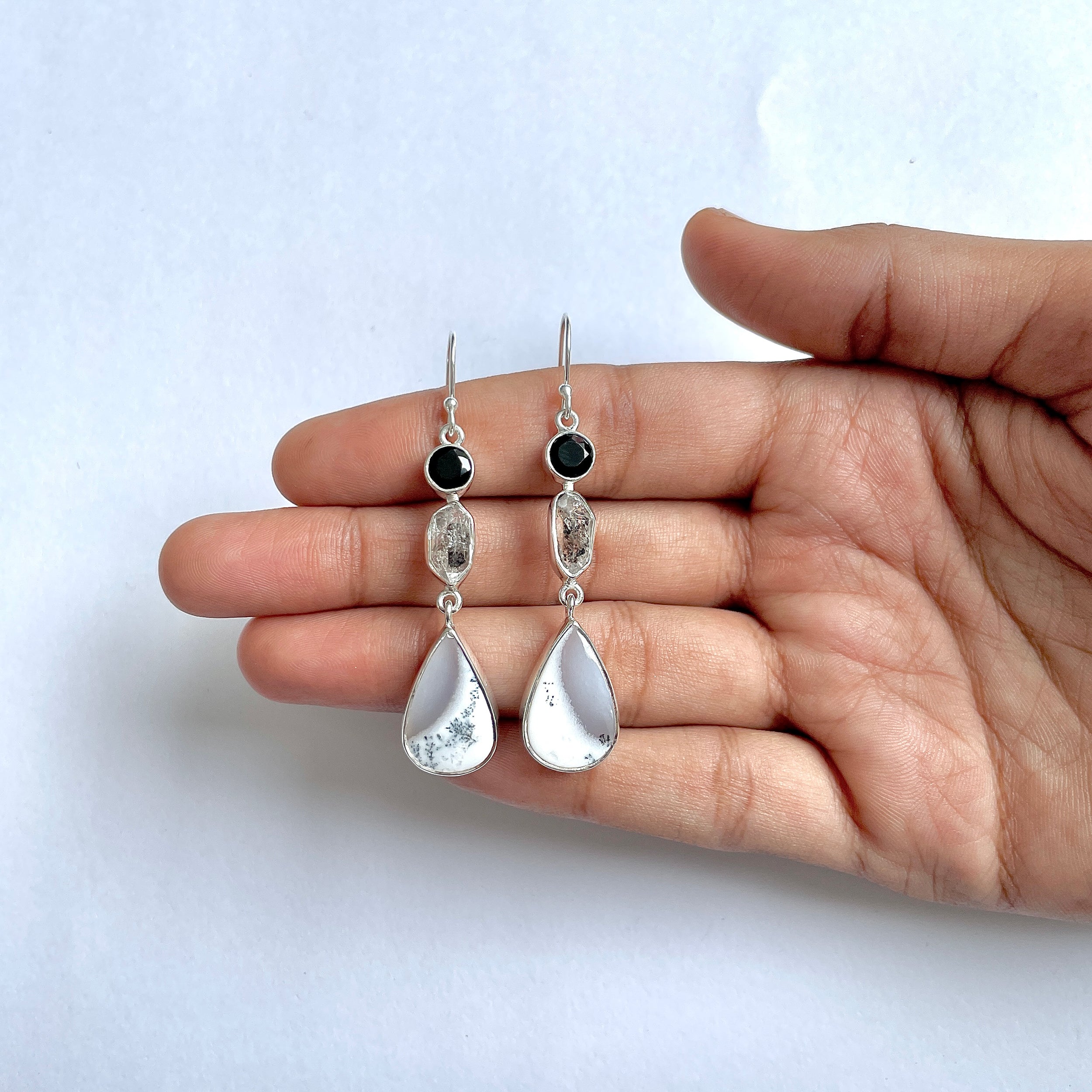 Dendritic Agate Earring-(DDA-3-52)