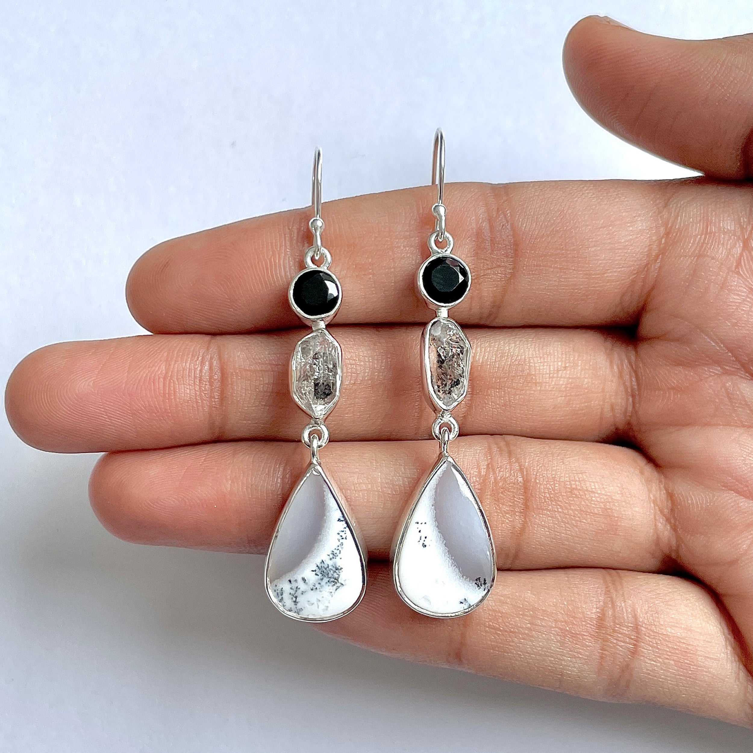 Dendritic Agate Earring-(DDA-3-52)