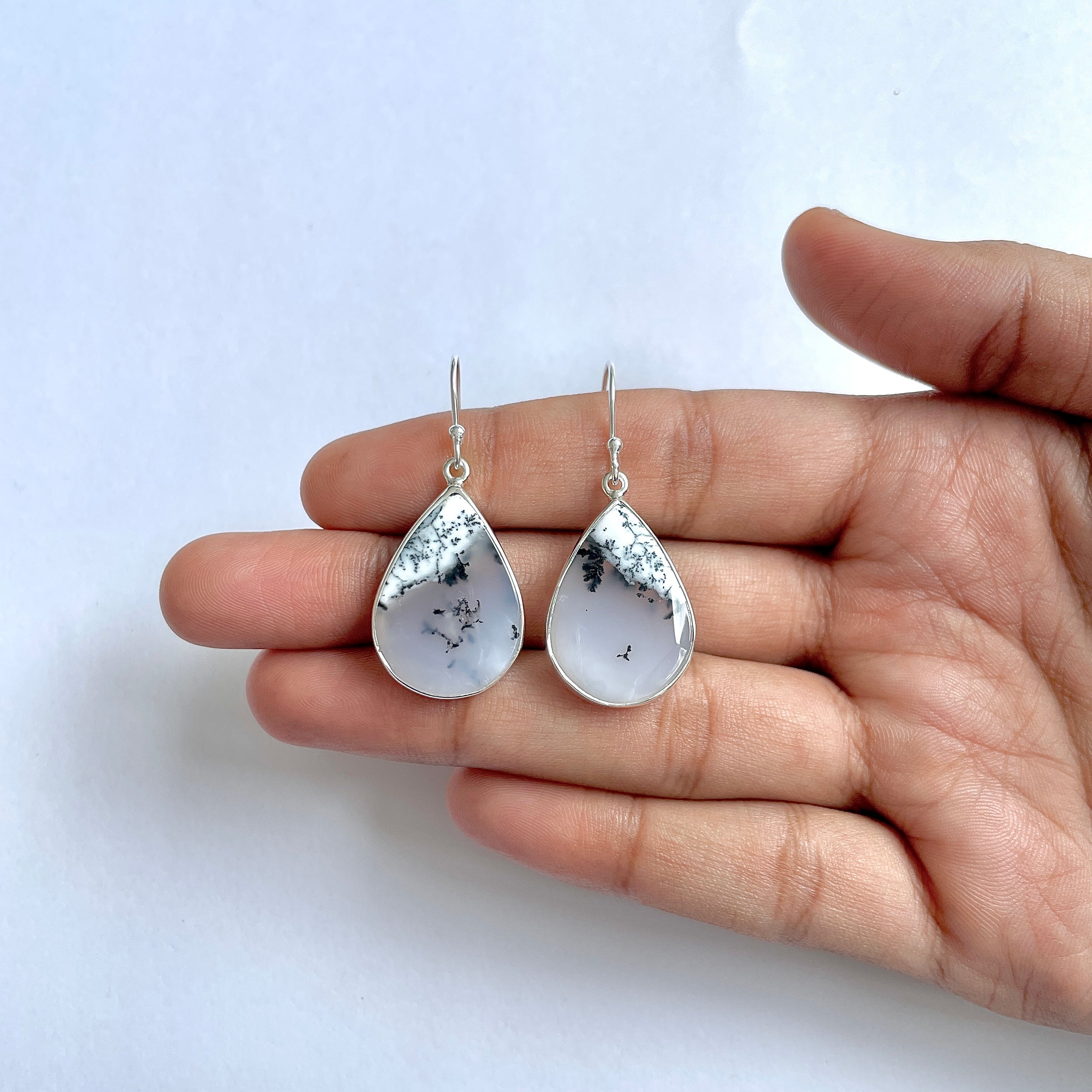 Dendritic Agate Earring-(DDA-3-53)