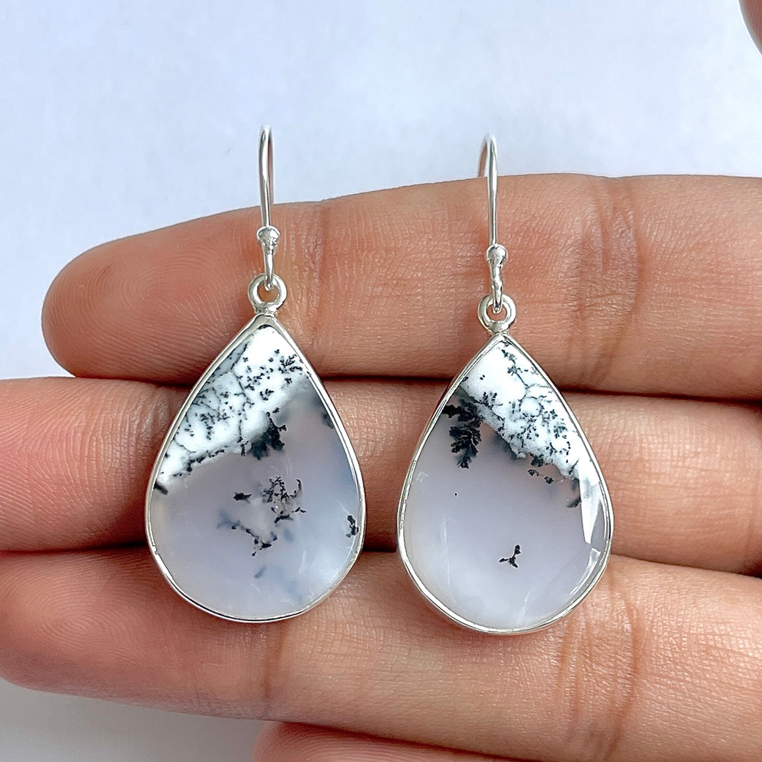 Dendritic Agate Earring-(DDA-3-53)