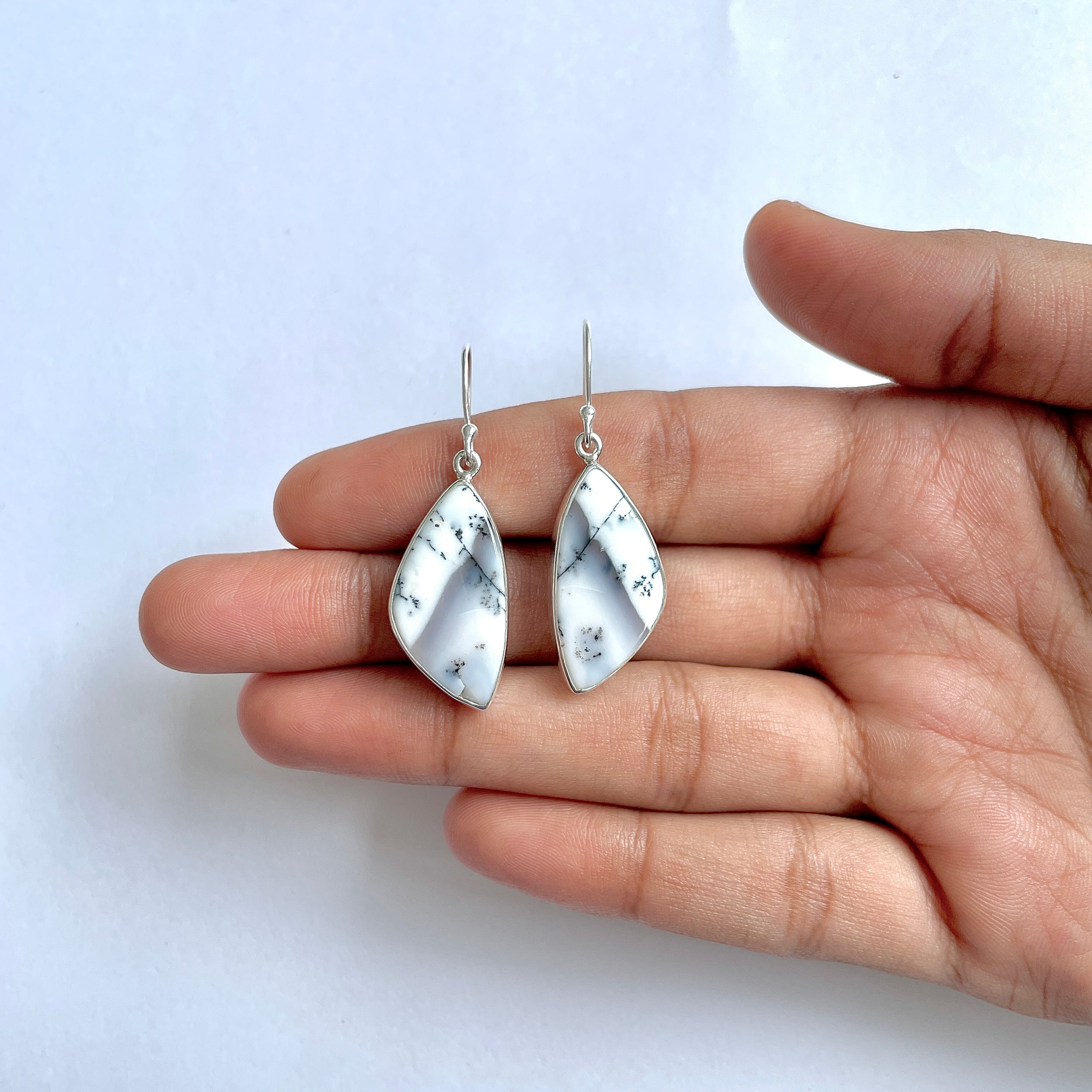 Dendritic Agate Earring-(DDA-3-54)