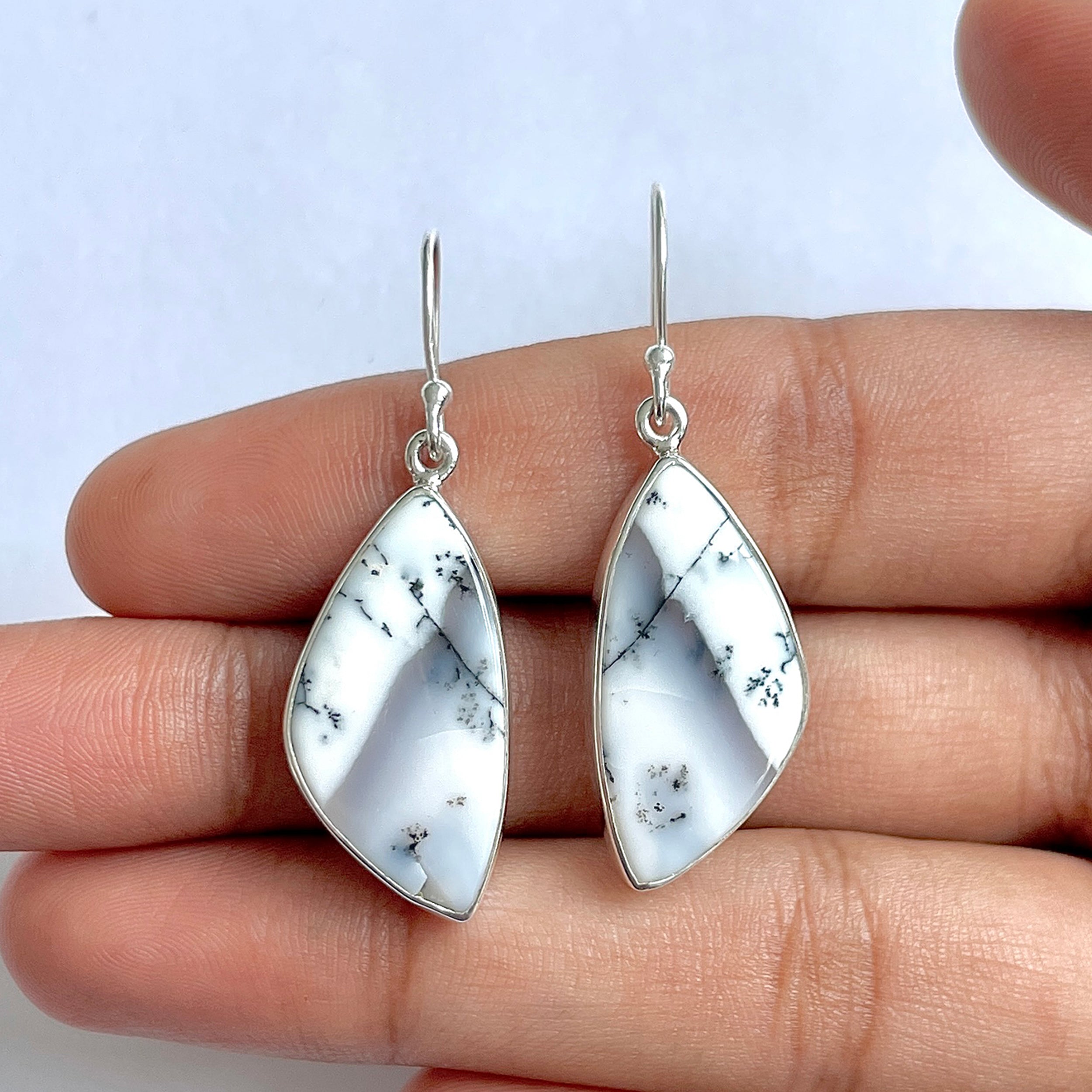 Dendritic Agate Earring-(DDA-3-54)