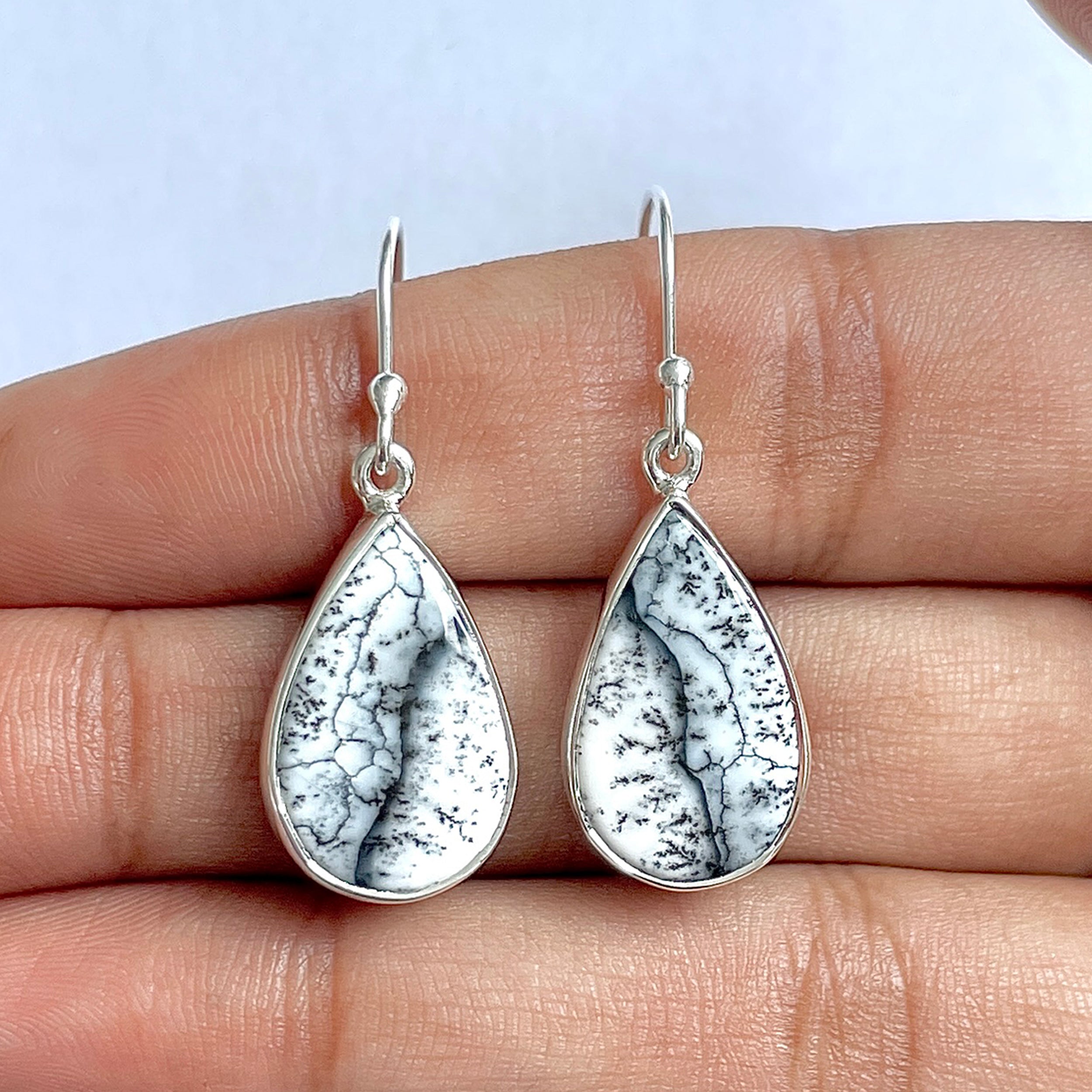 Dendritic Agate Earring-(DDA-3-65)