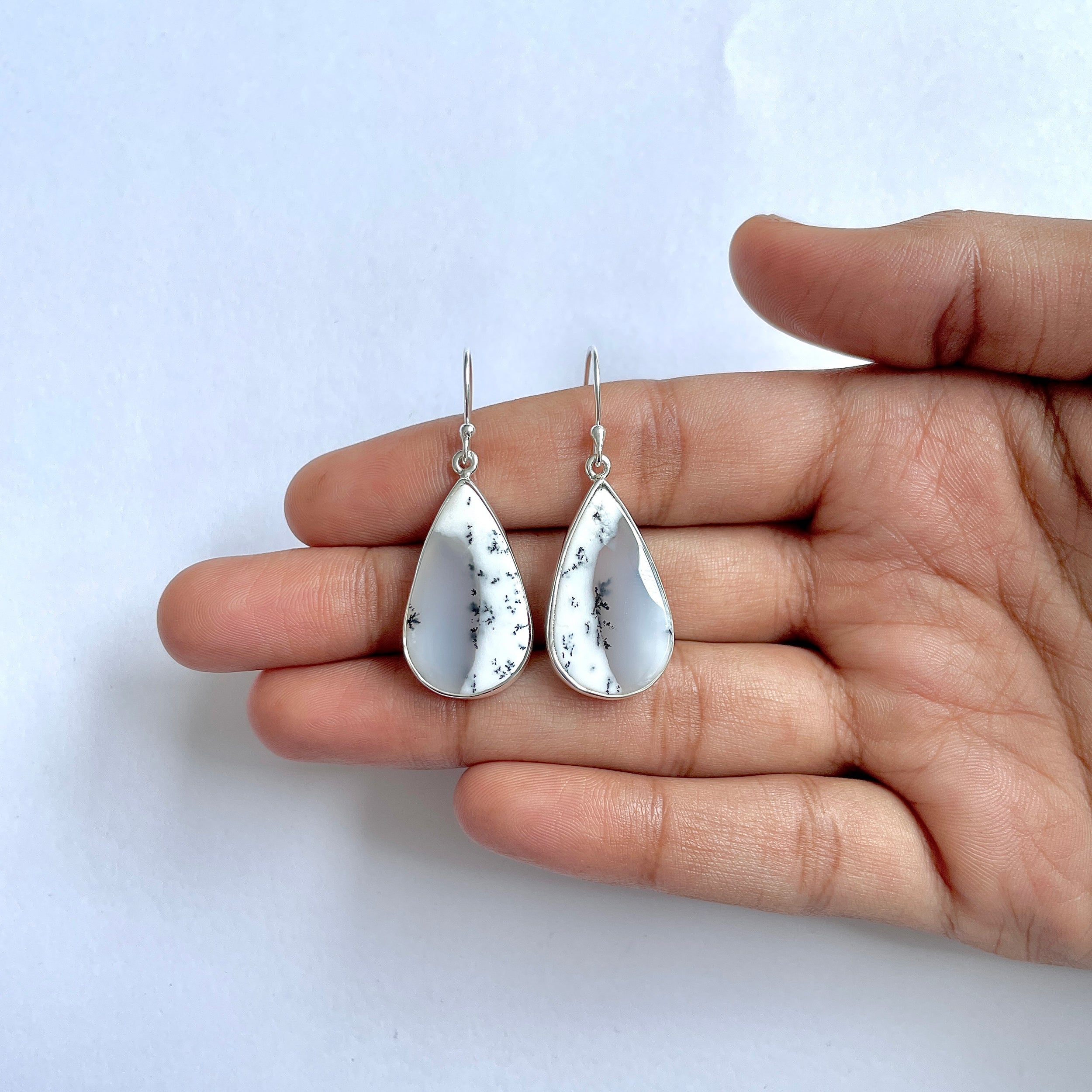 Dendritic Agate Earring-(DDA-3-66)