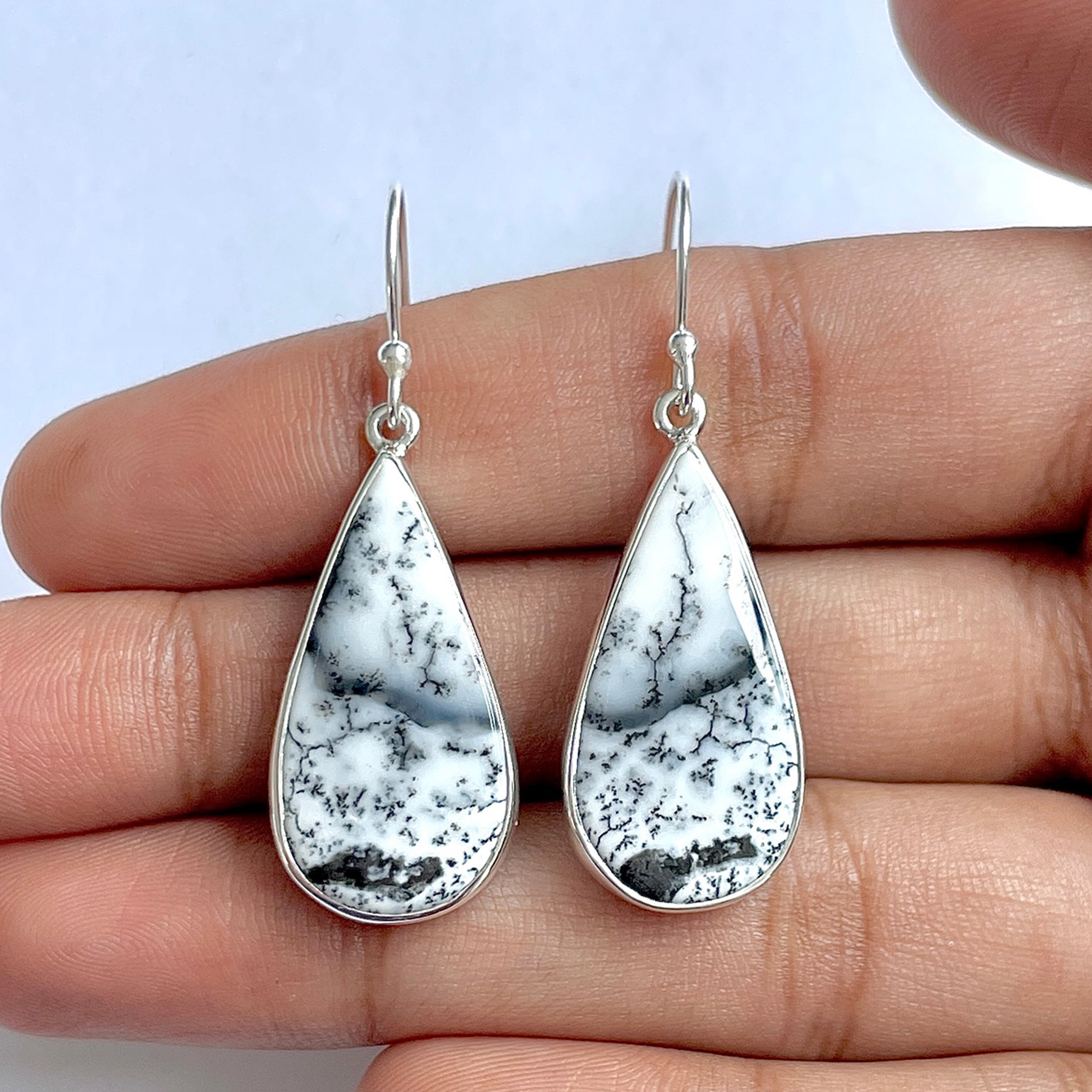 Dendritic Agate Earring-(DDA-3-67)