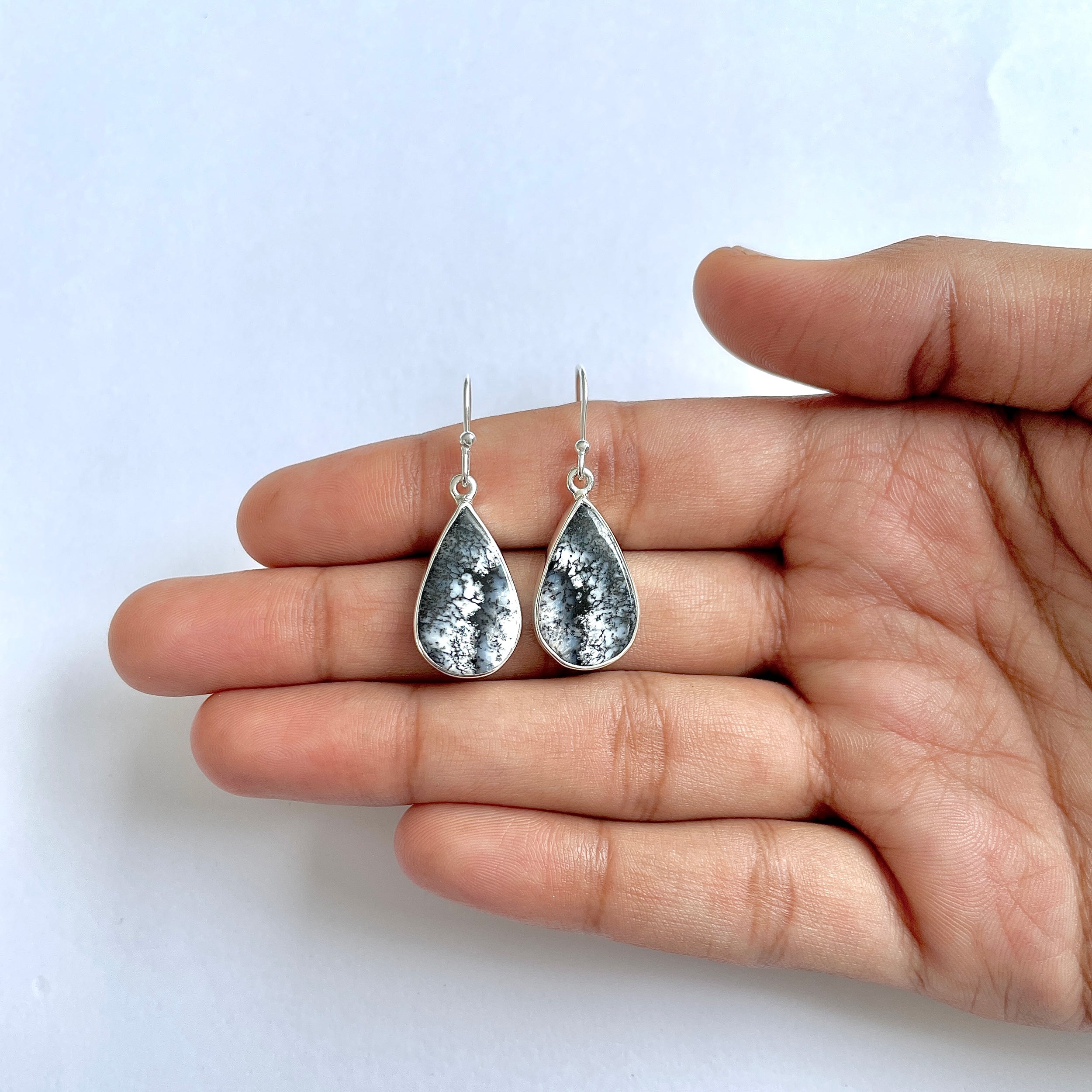 Dendritic Agate Earring-(DDA-3-7)