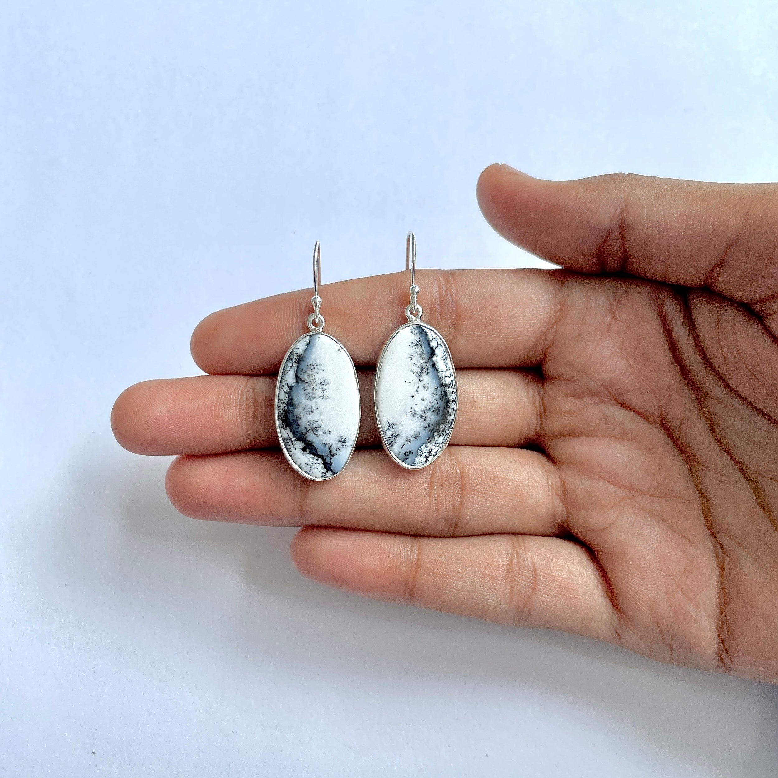 Dendritic Agate Earring-(DDA-3-75)