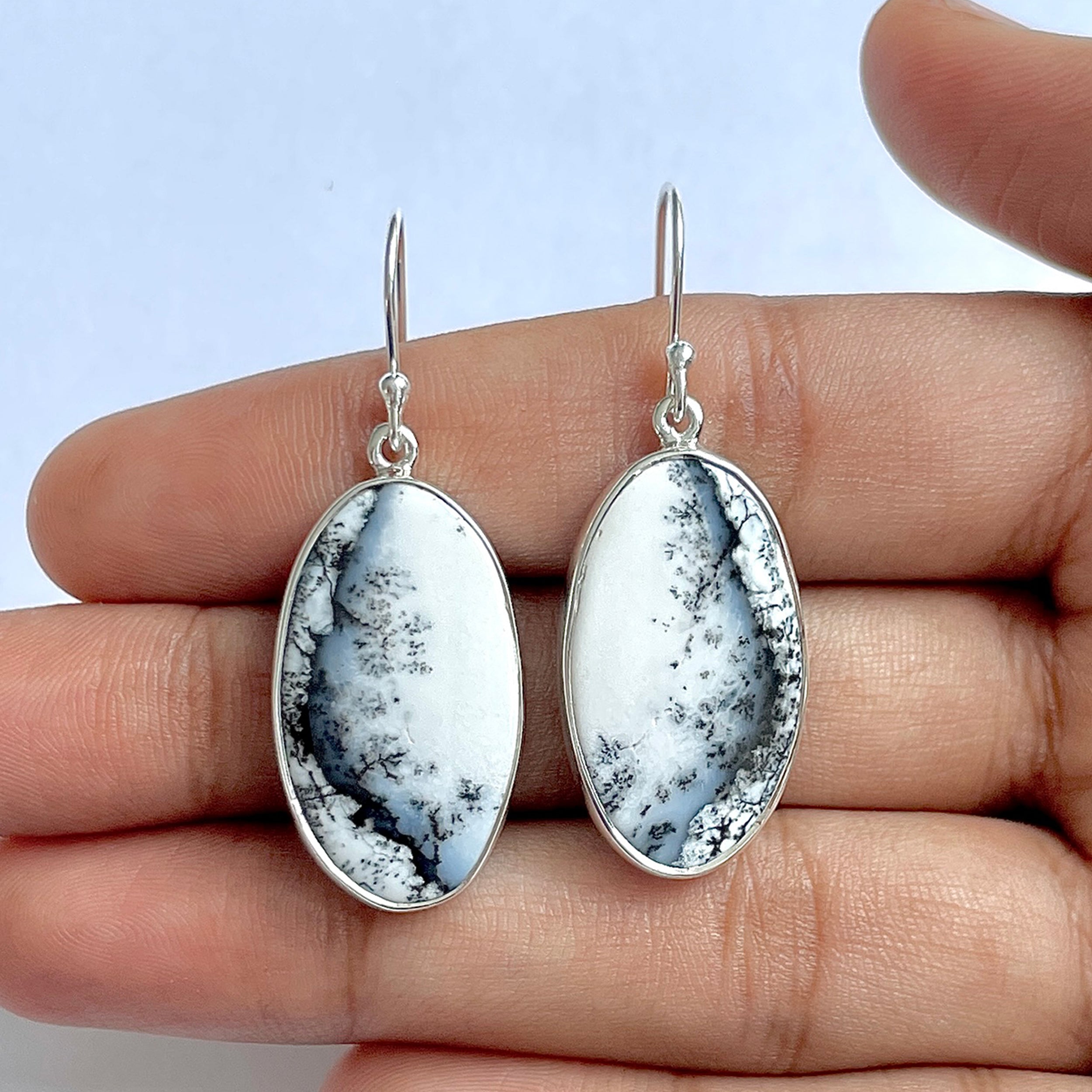 Dendritic Agate Earring-(DDA-3-75)