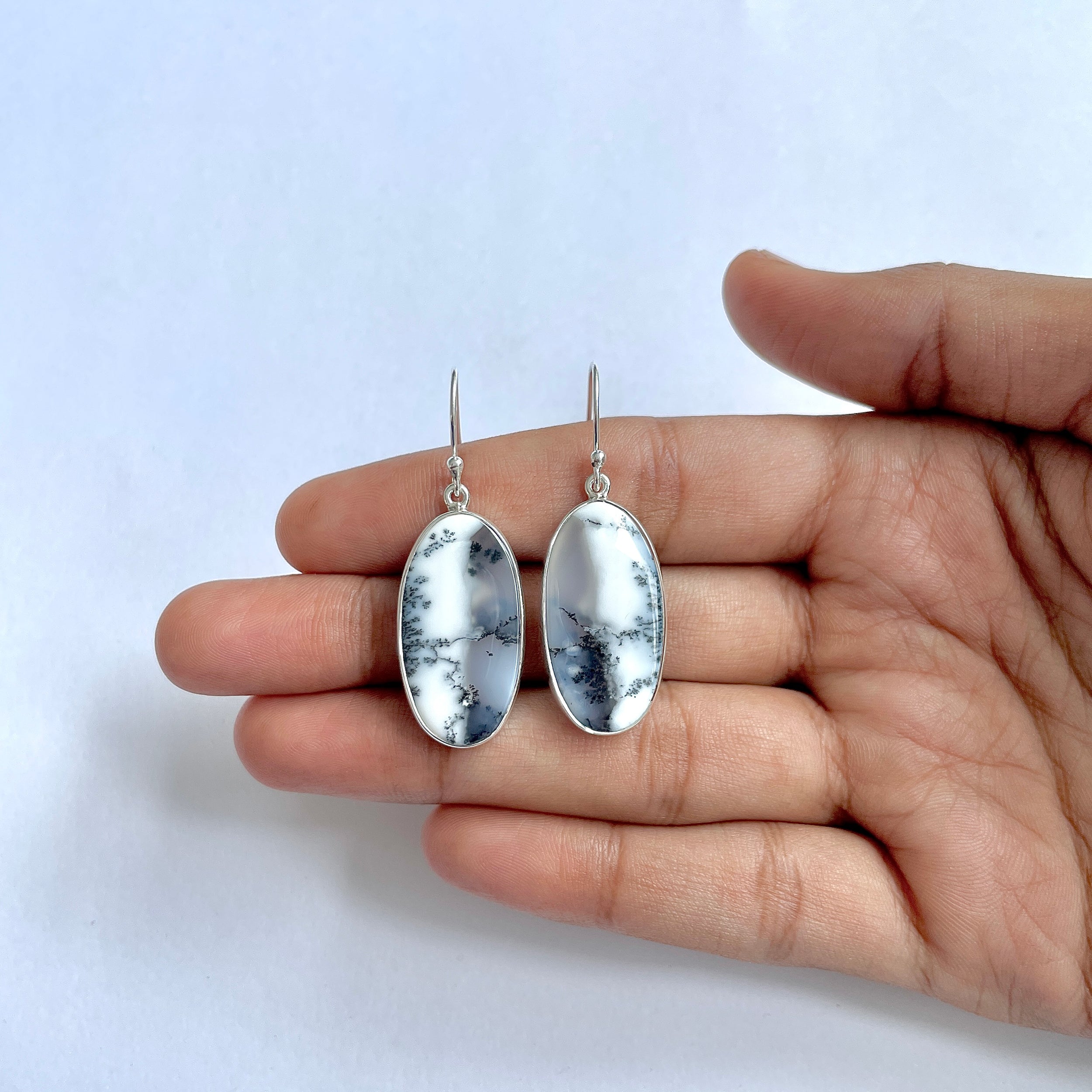 Dendritic Agate Earring-(DDA-3-76)