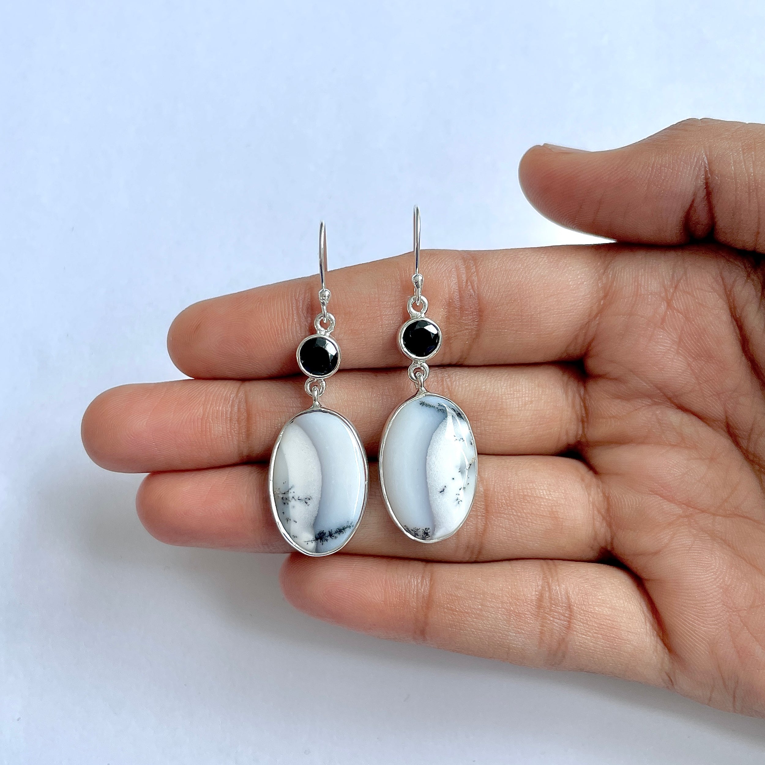Dendritic Agate Earring-(DDA-3-77)