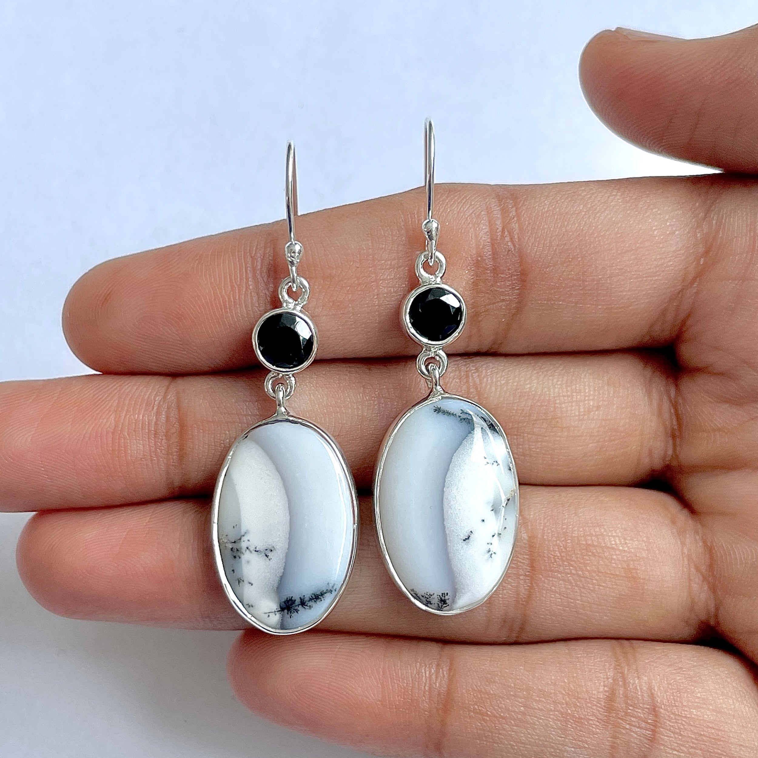 Dendritic Agate Earring-(DDA-3-77)