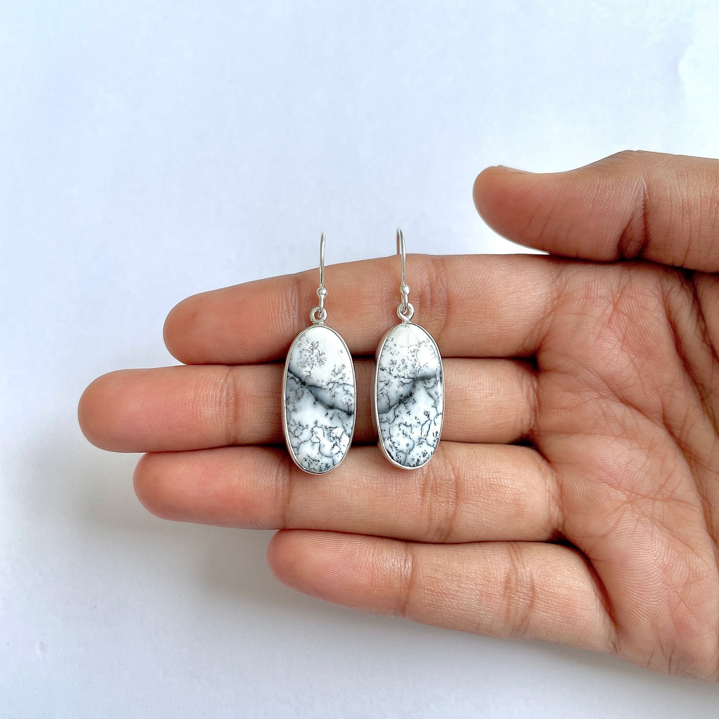 Dendritic Agate Earring-(DDA-3-8)