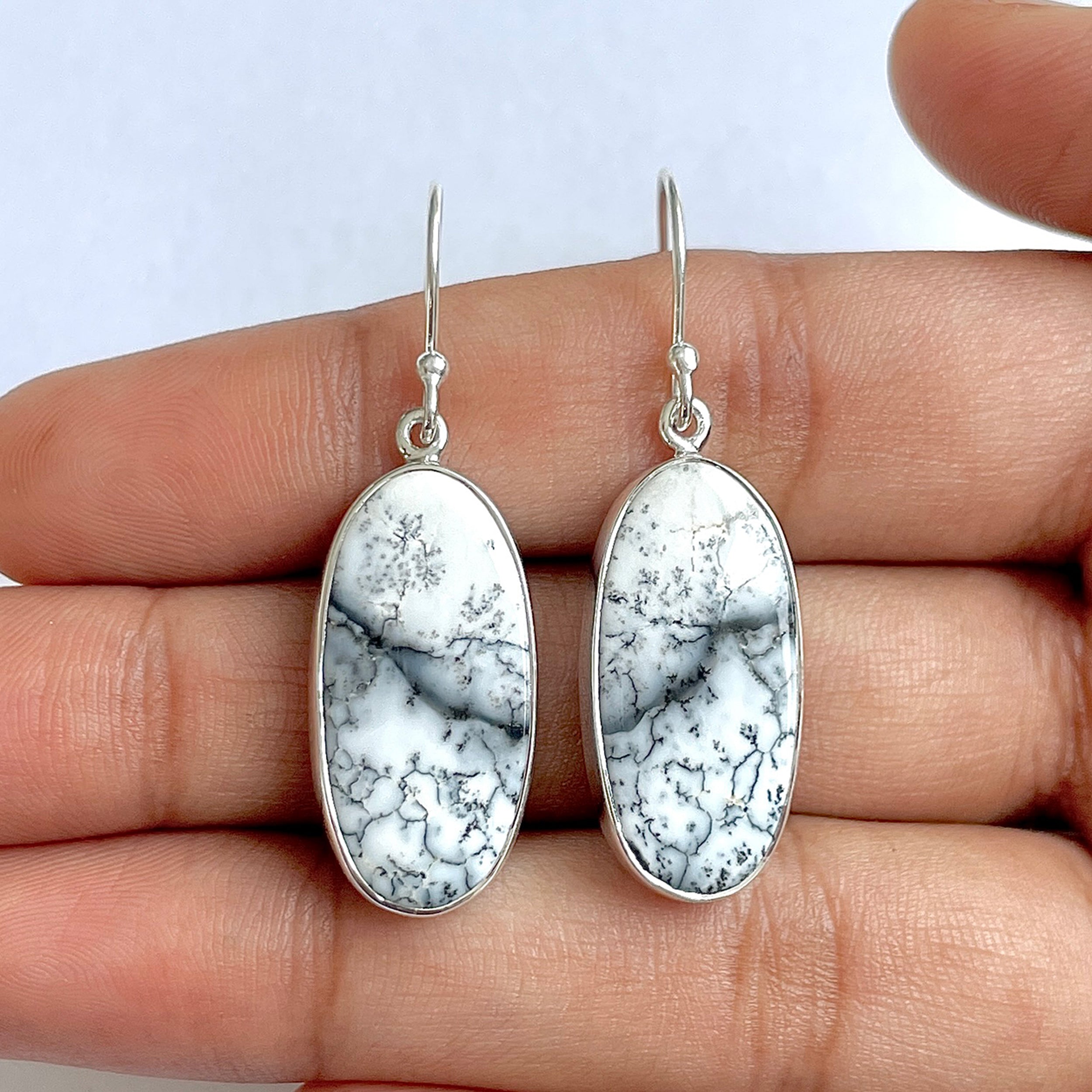 Dendritic Agate Earring-(DDA-3-8)