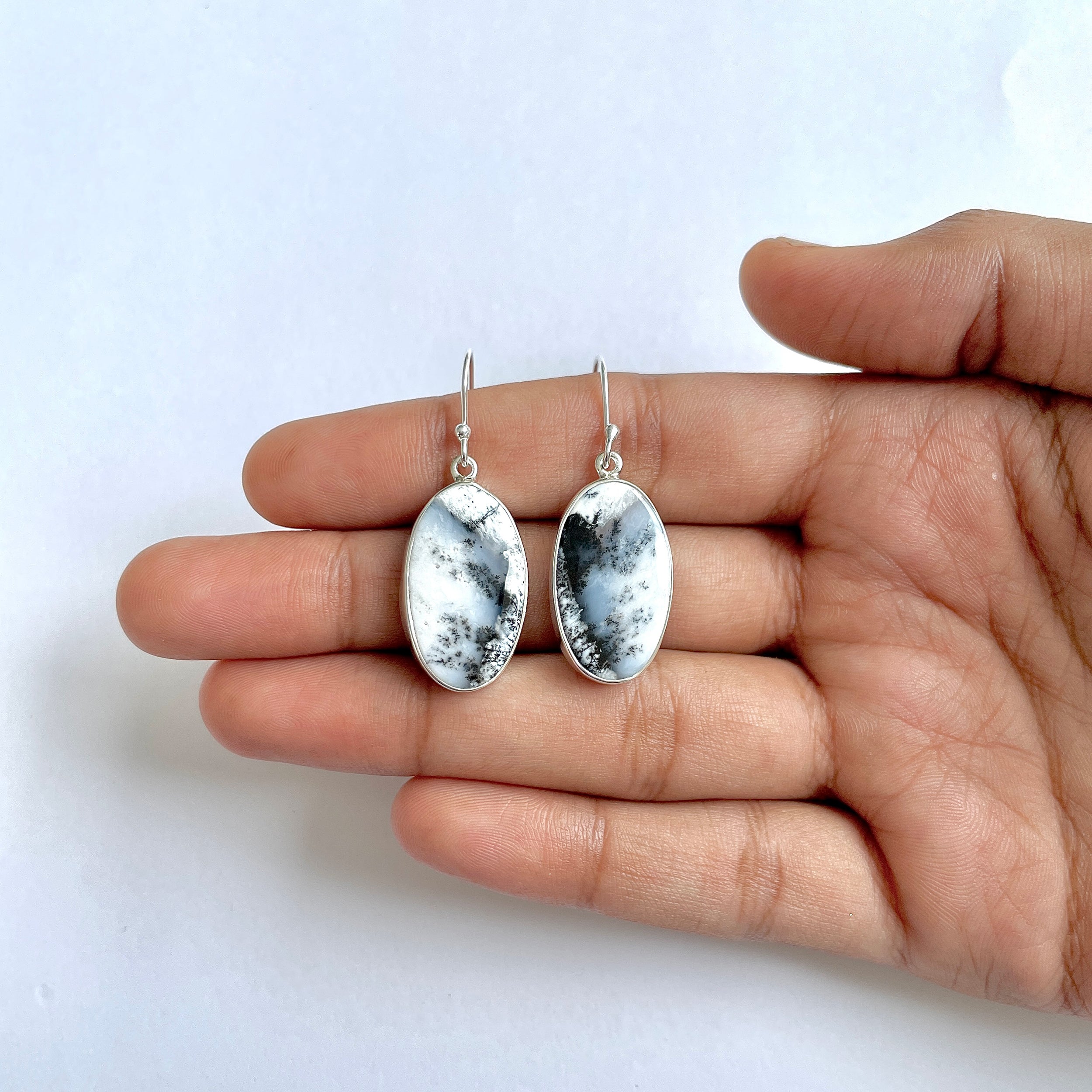 Dendritic Agate Earring-(DDA-3-9)