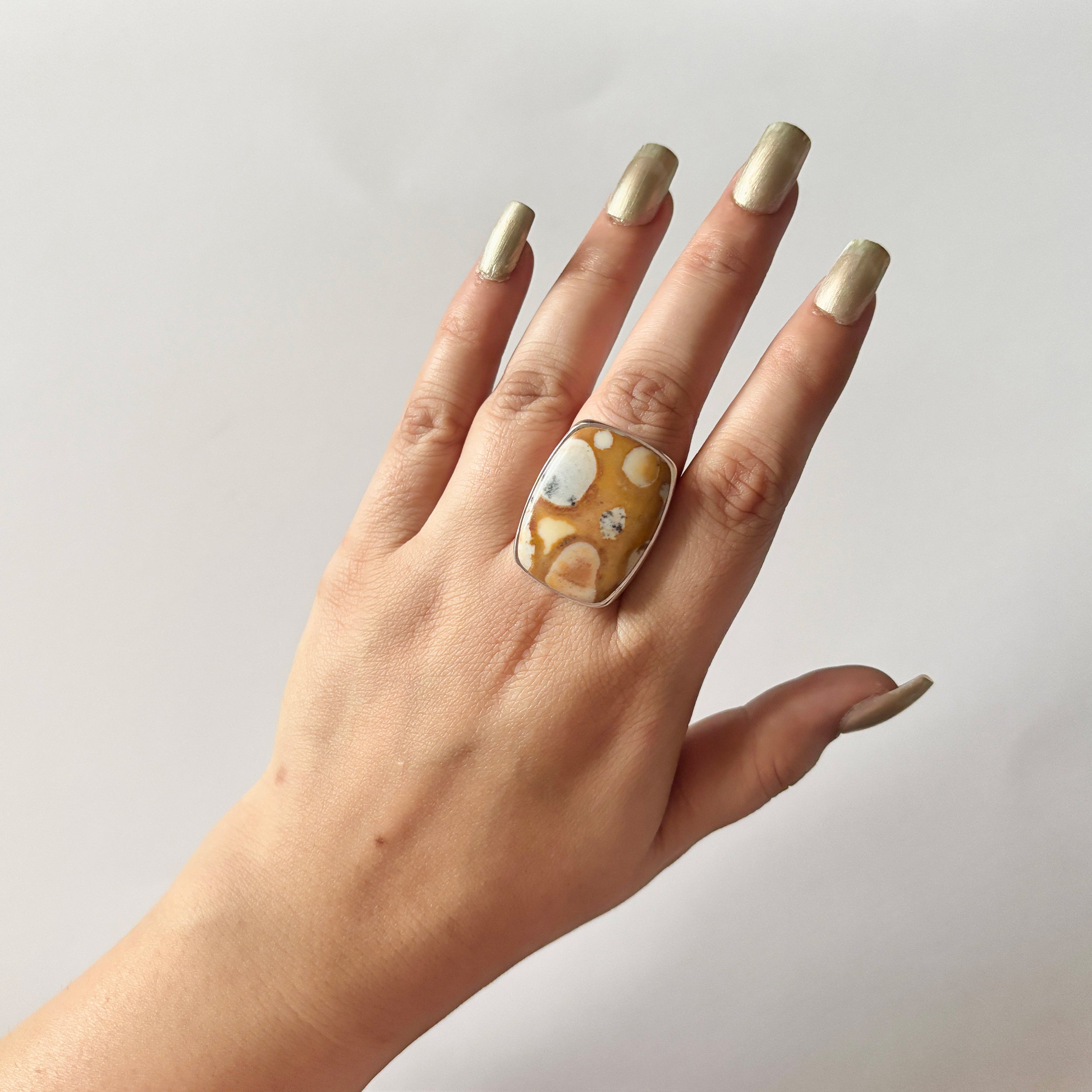Deerfawn Jasper Ring-(DFJ-2-22)