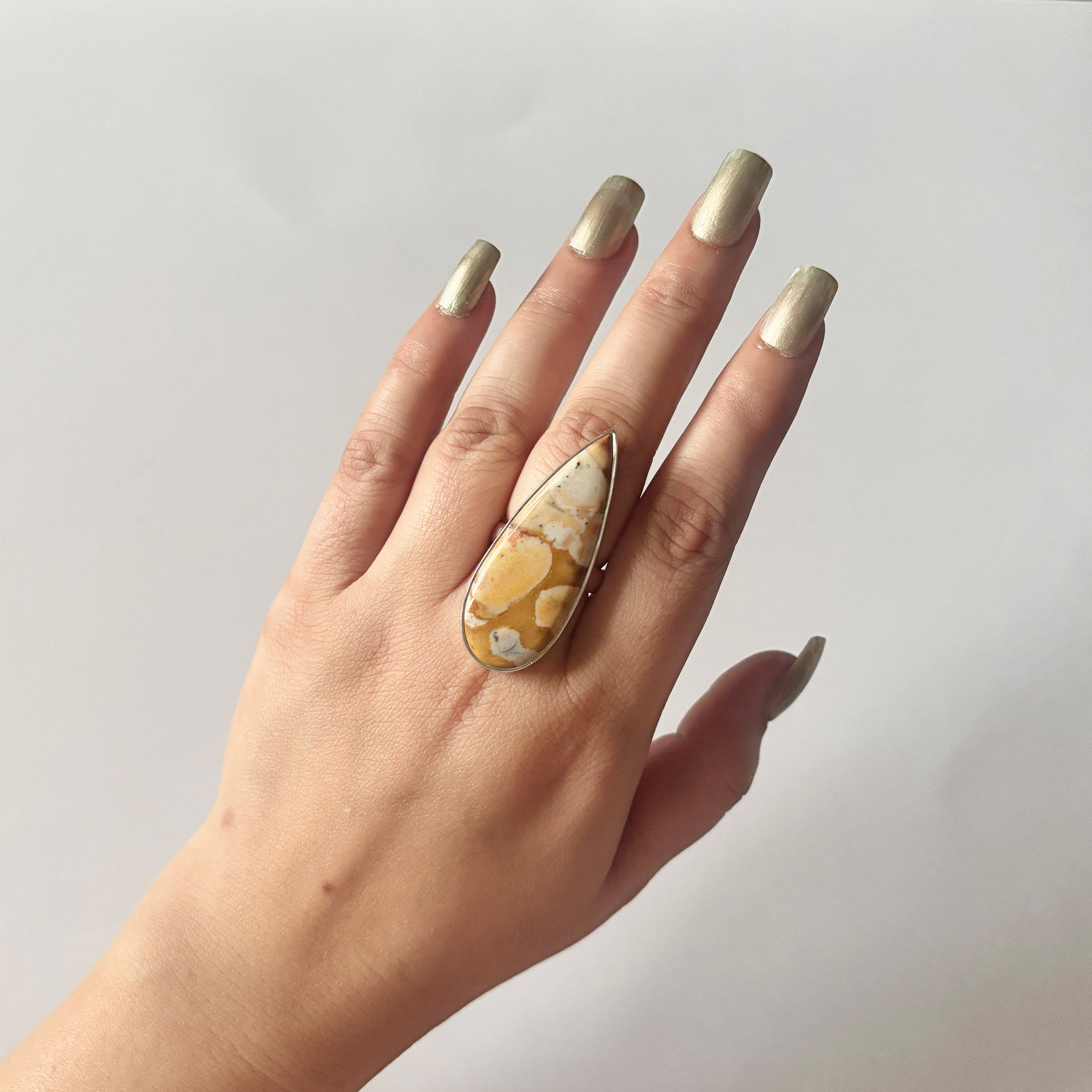 Deerfawn Jasper Ring-(DFJ-2-27)