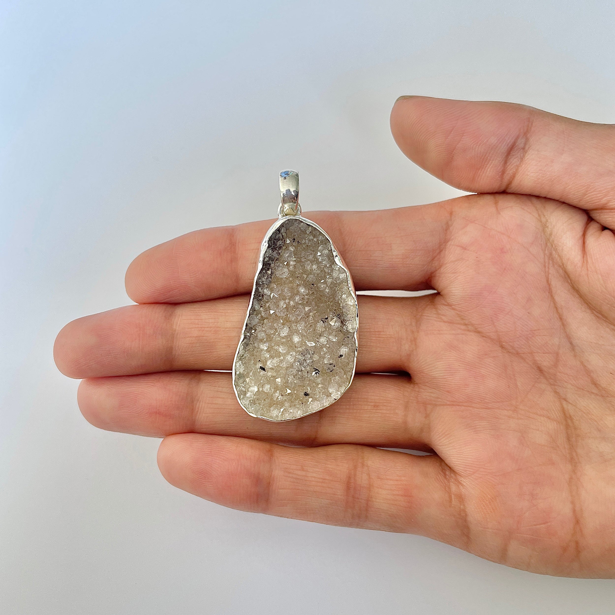 Natural Druzy Pendant-(DRZ-1-1)