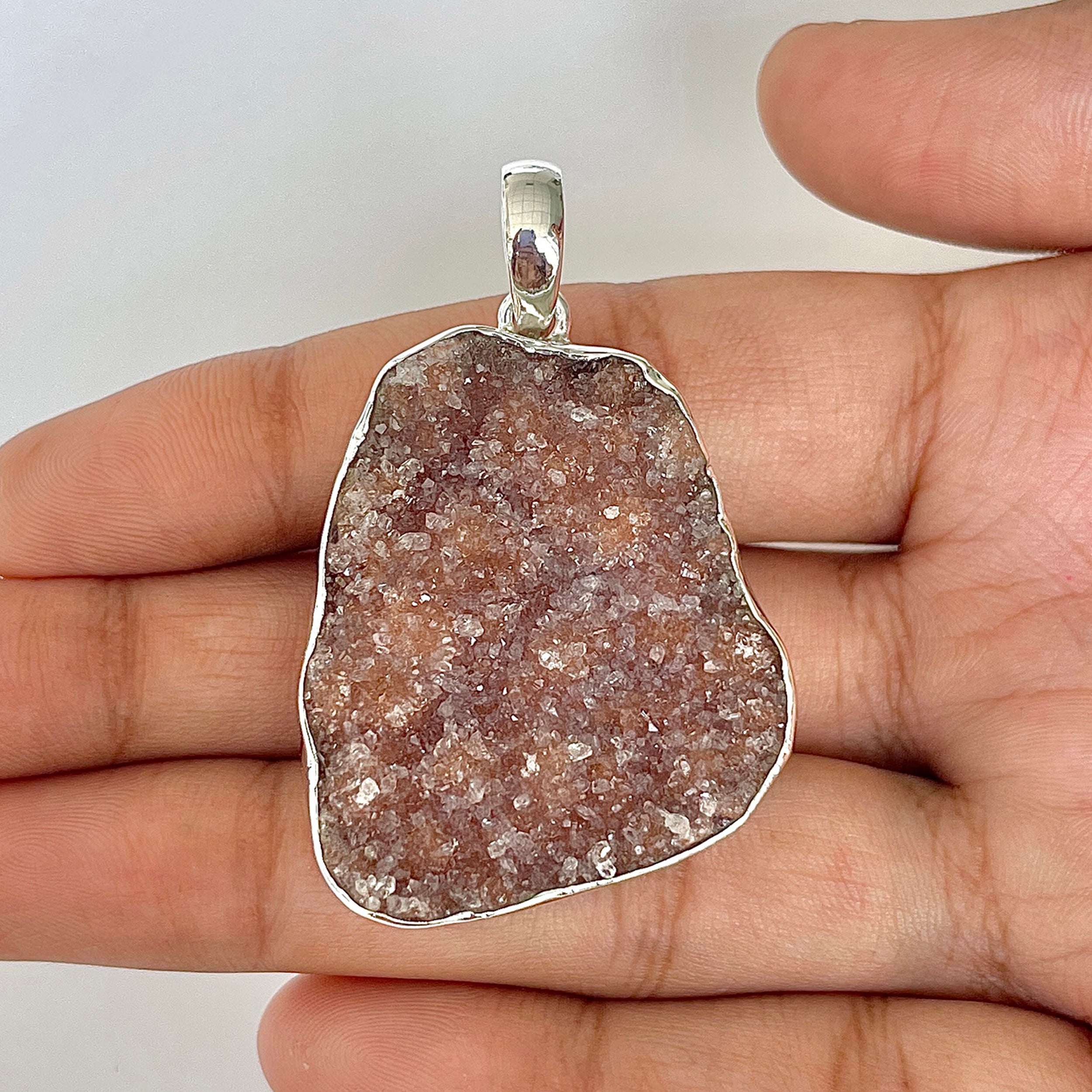 Natural Druzy Pendant-(DRZ-1-13)