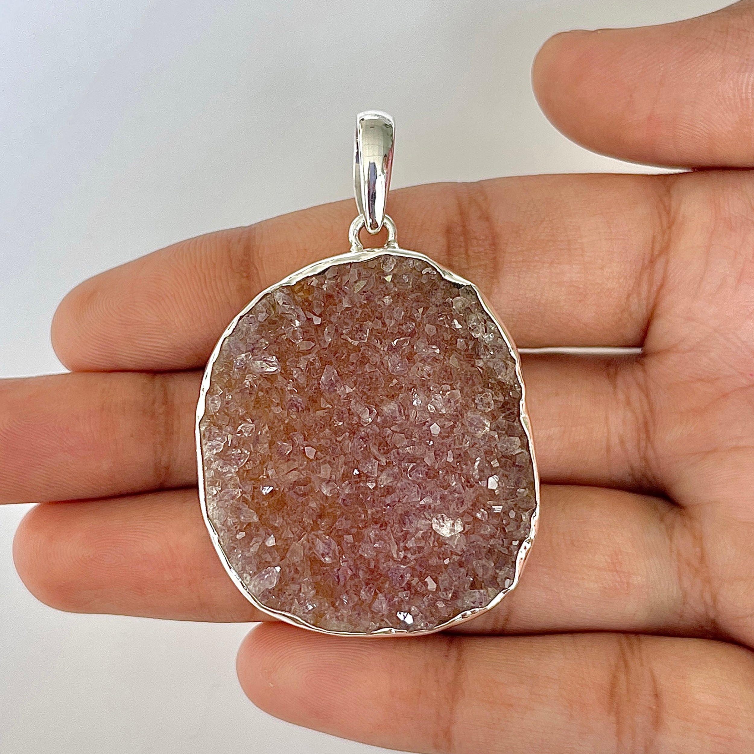 Natural Druzy Pendant-(DRZ-1-24)