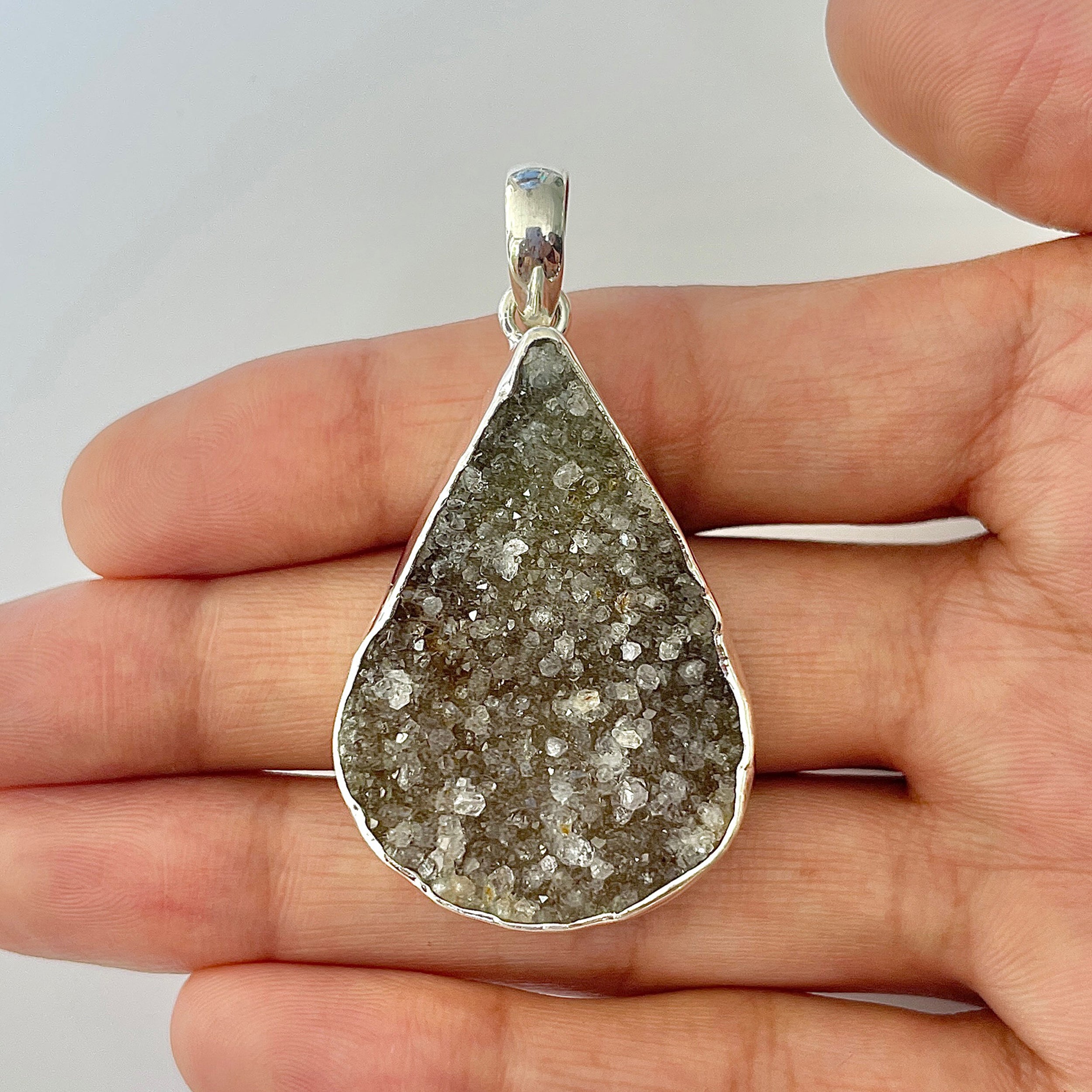 Natural Druzy Pendant-(DRZ-1-7)