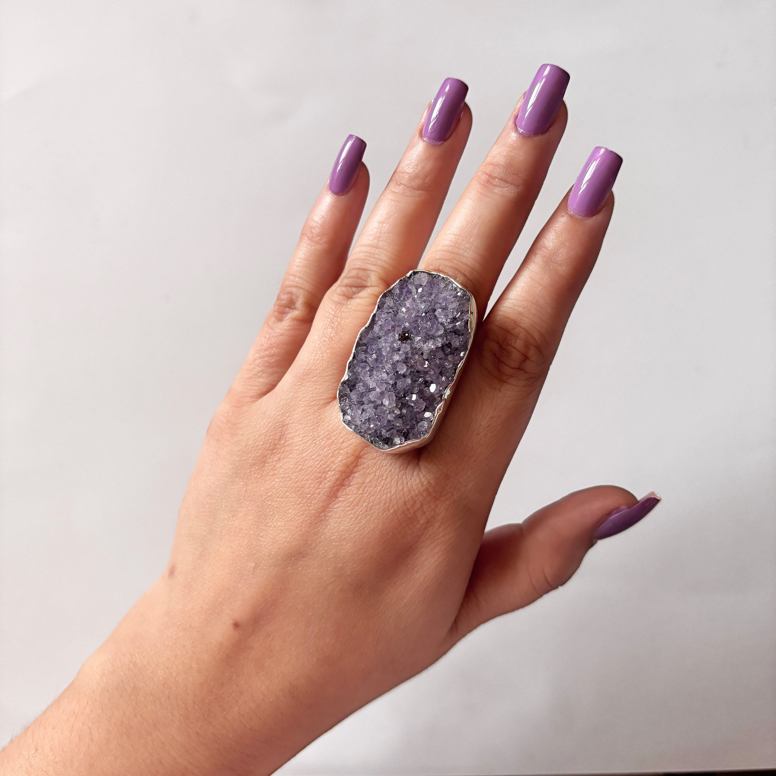Natural Druzy Ring-(DRZ-2-11)
