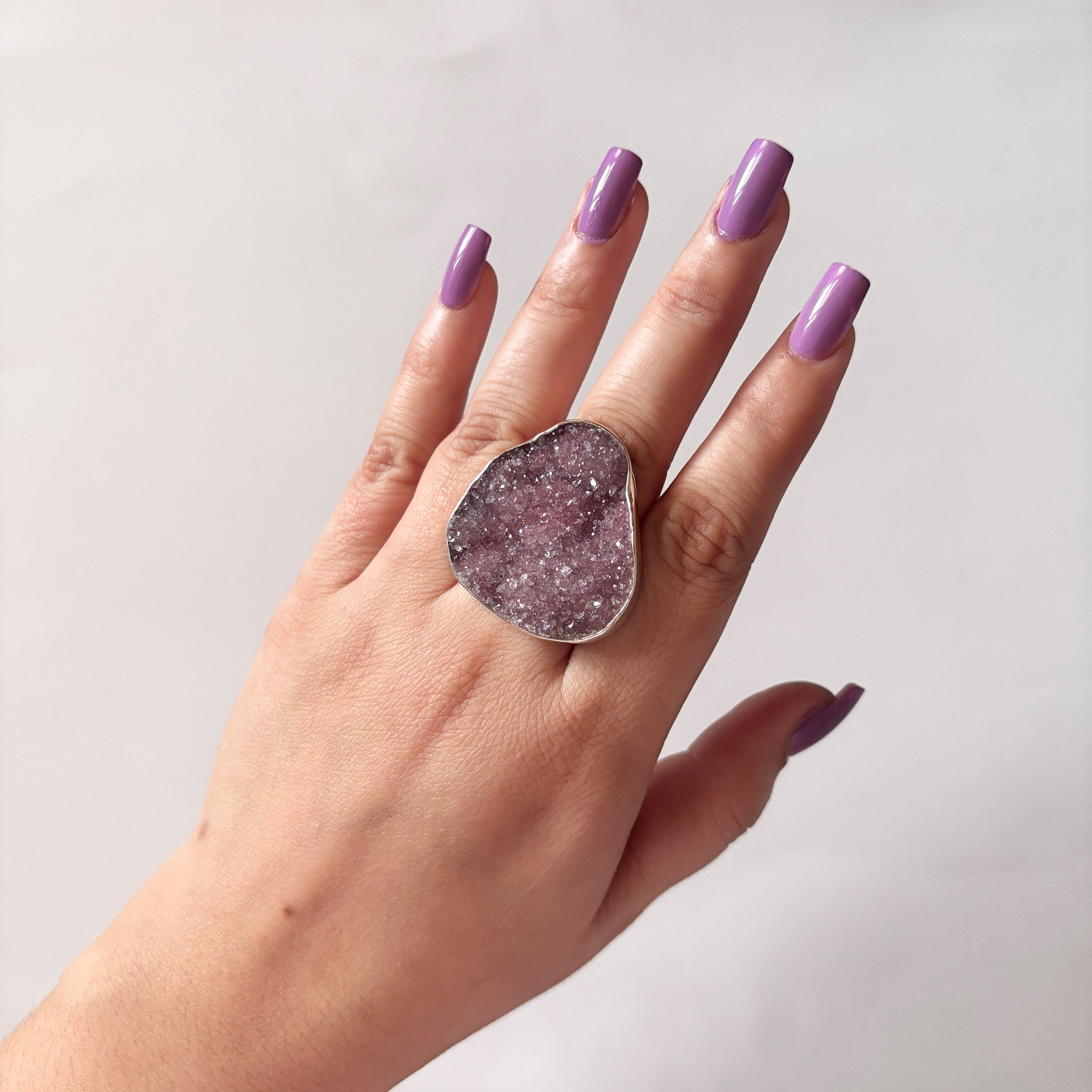 Natural Druzy Ring-(DRZ-2-12)
