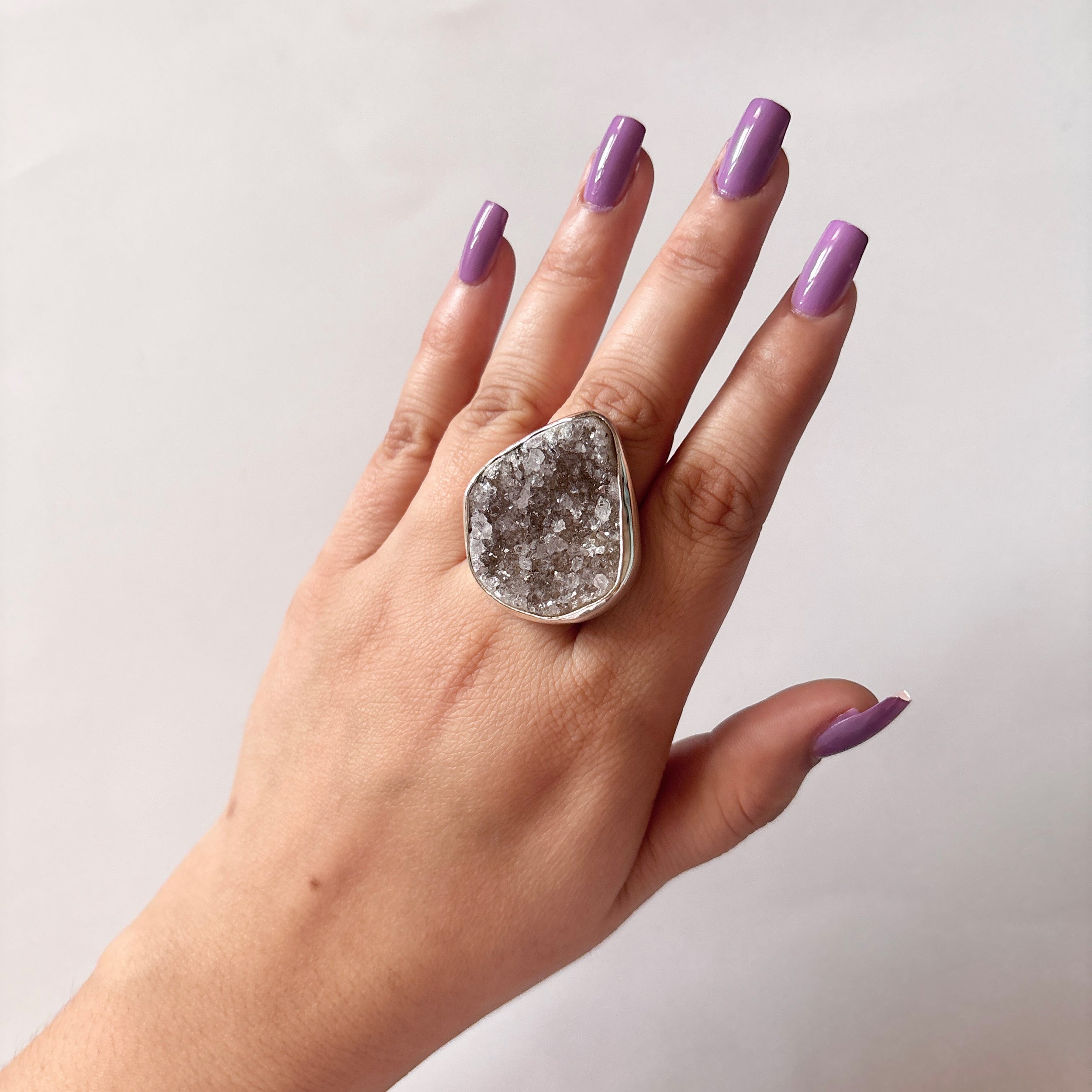Natural Druzy Ring-(DRZ-2-13)