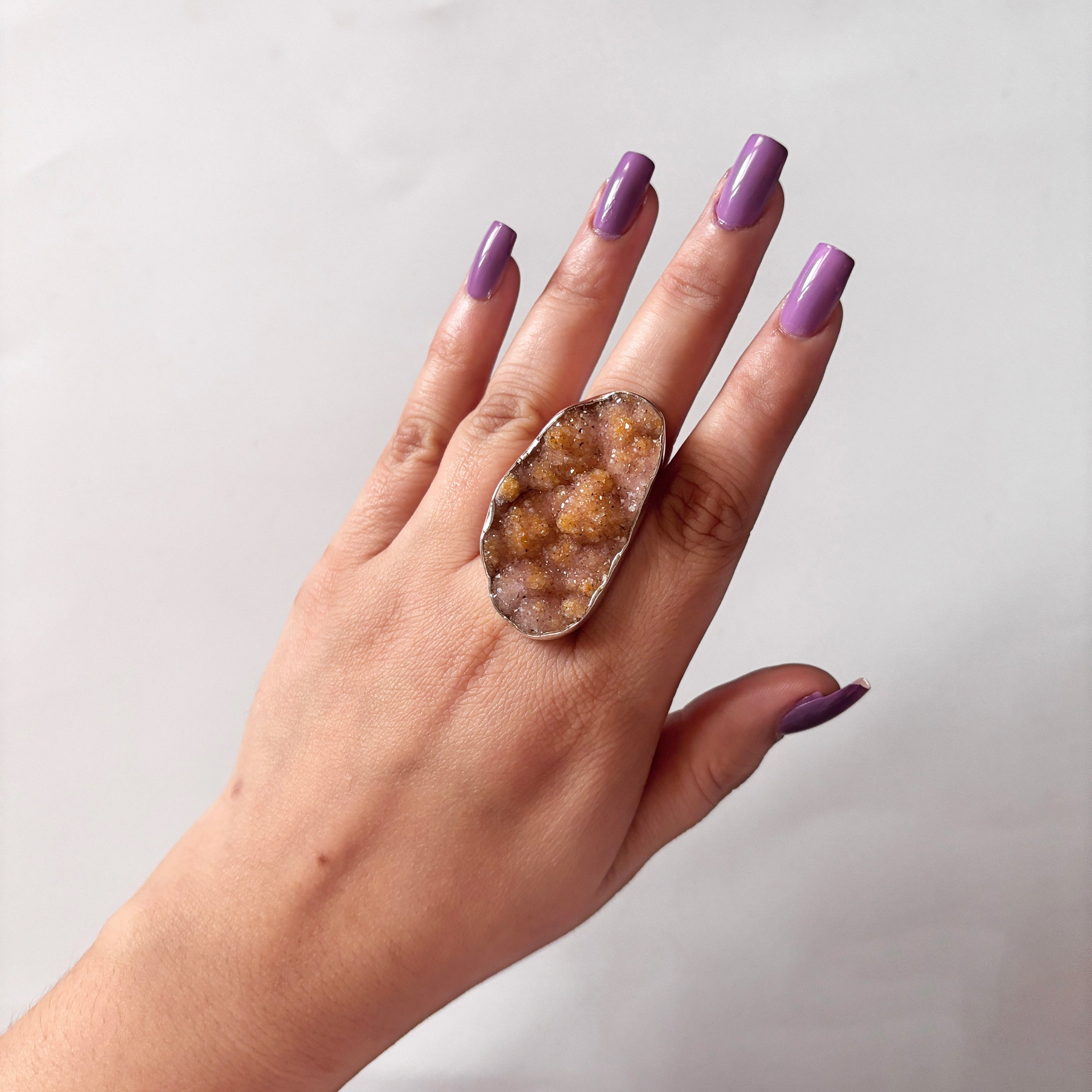 Natural Druzy Ring-(DRZ-2-15)