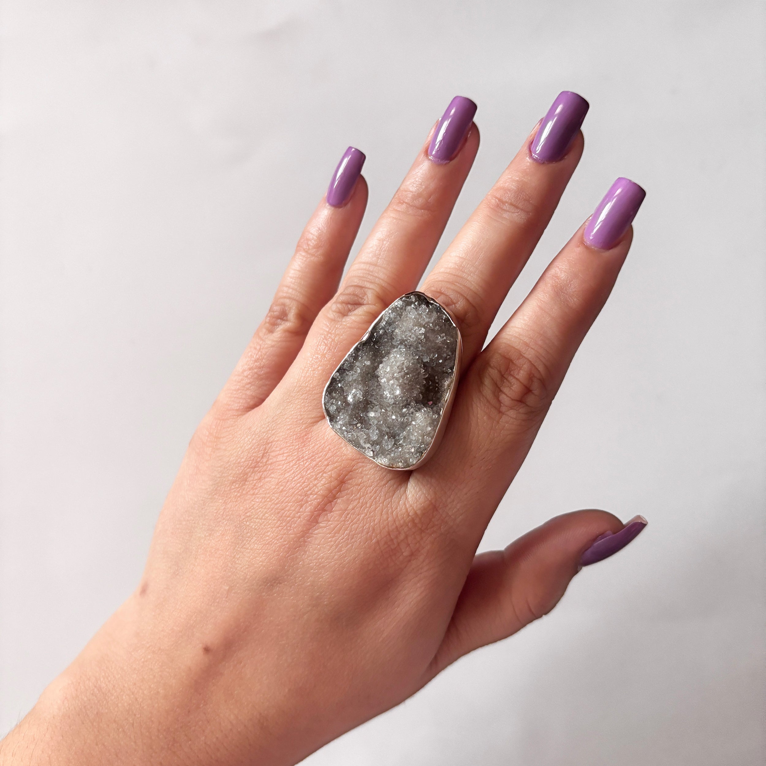 Natural Druzy Ring-(DRZ-2-17)