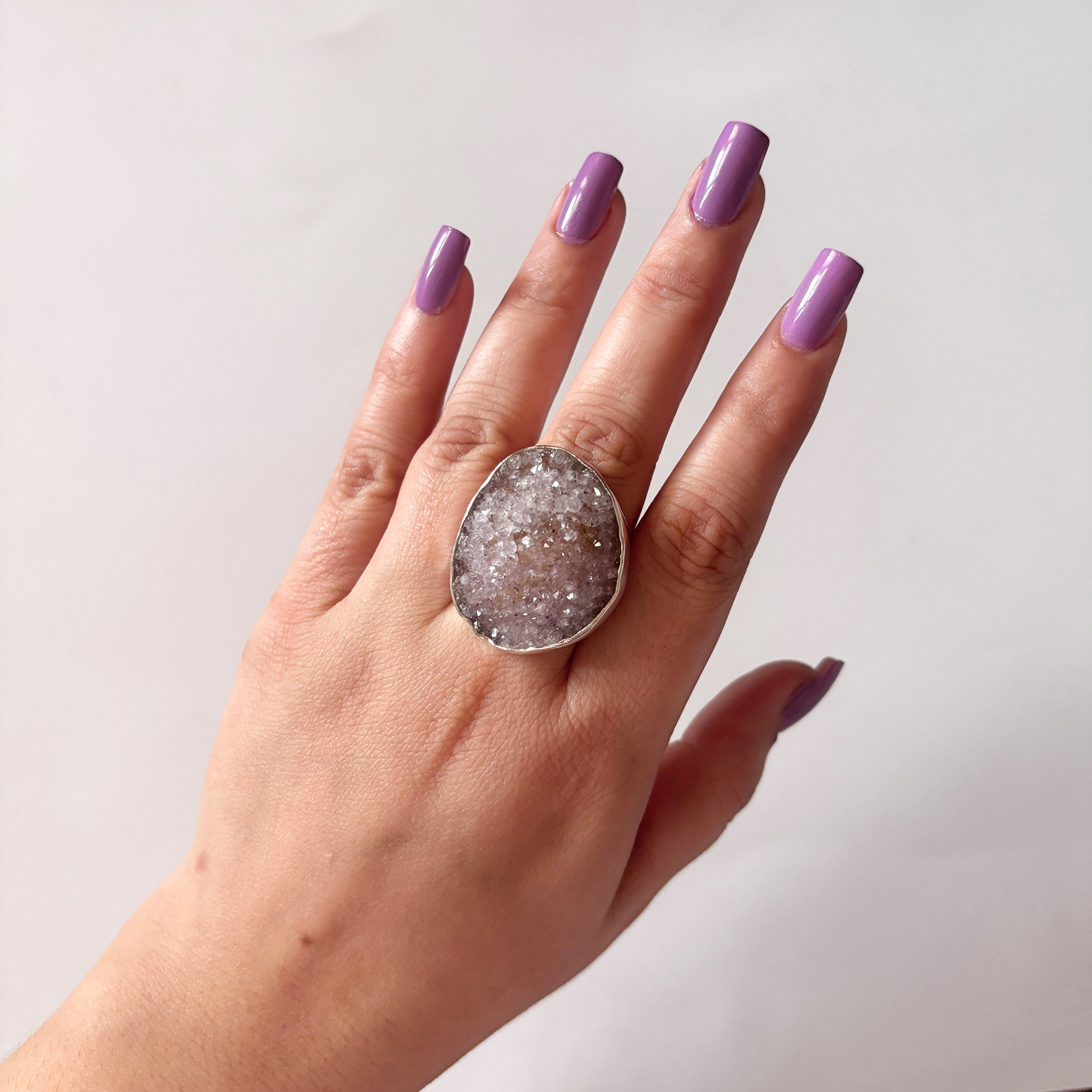 Natural Druzy Ring-(DRZ-2-34)
