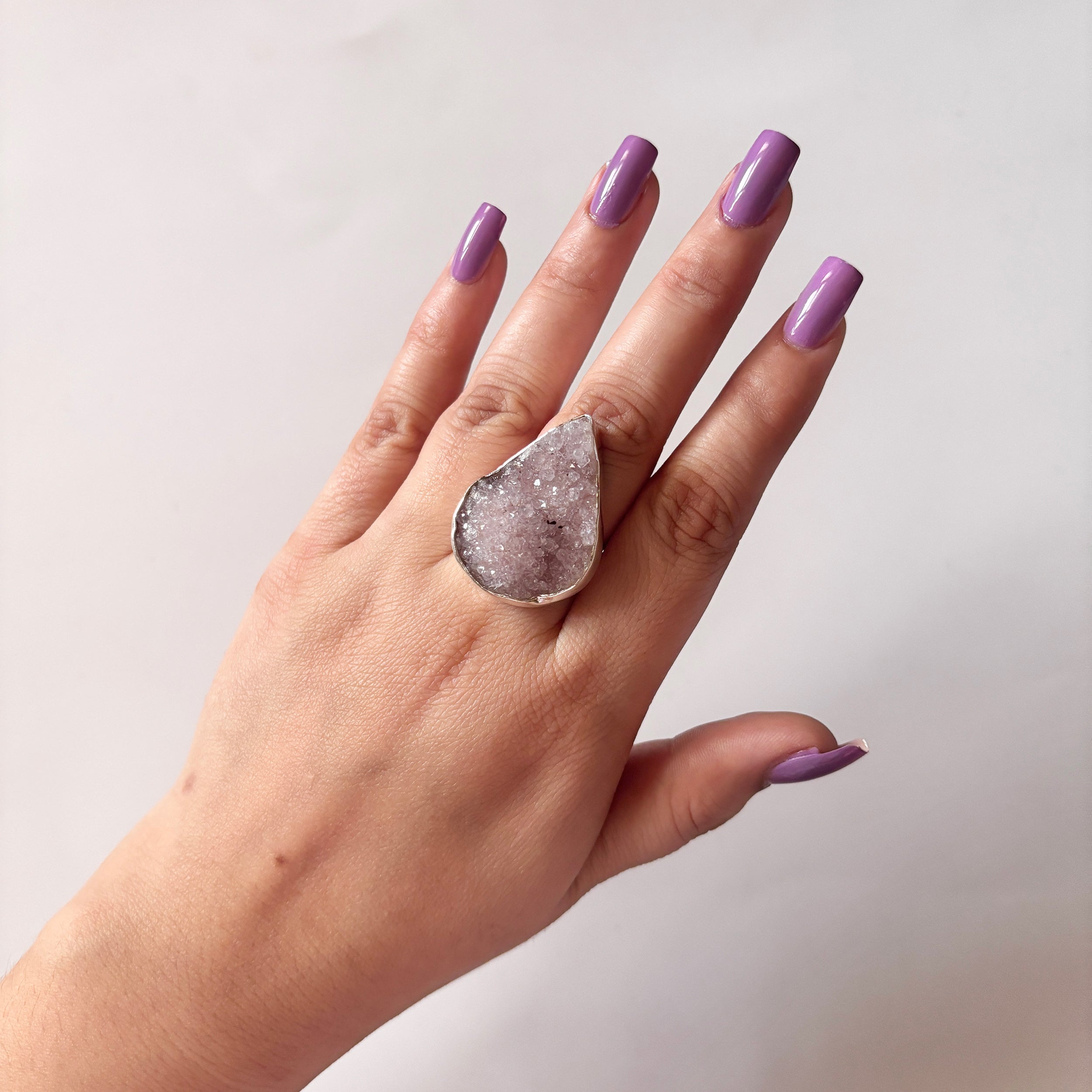 Natural Druzy Ring-(DRZ-2-9)