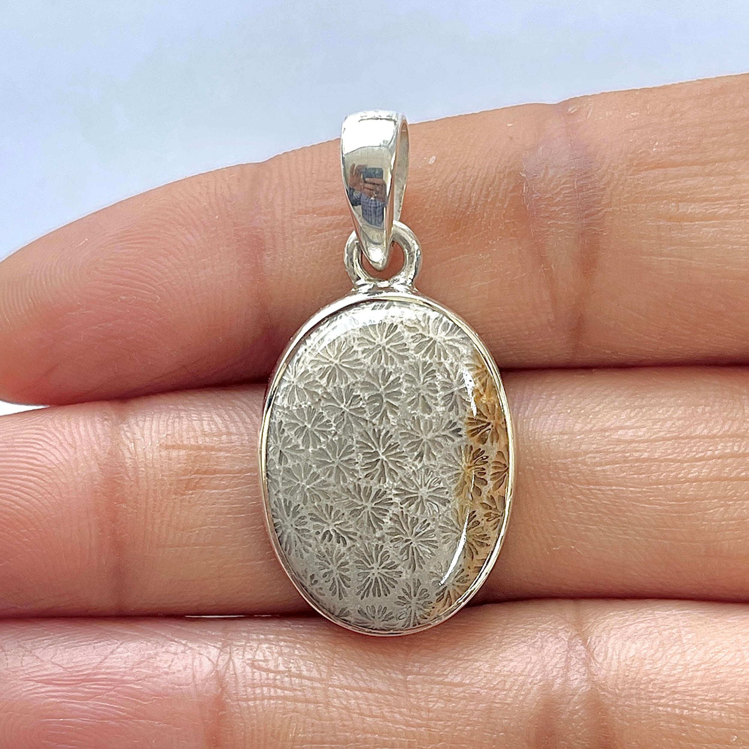 Fossilized Coral Pendant-(FSC-1-1)