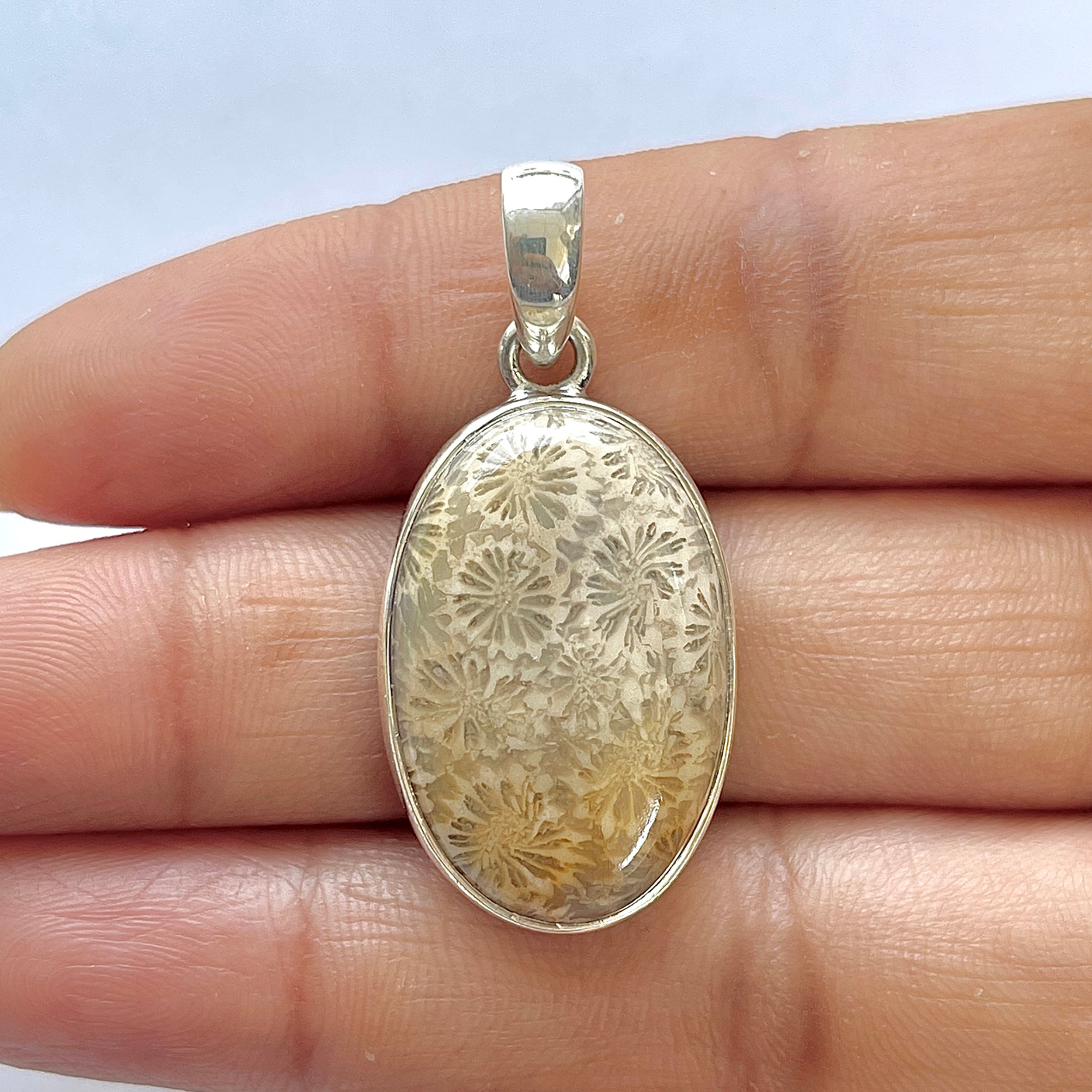 Fossilized Coral Pendant-(FSC-1-10)