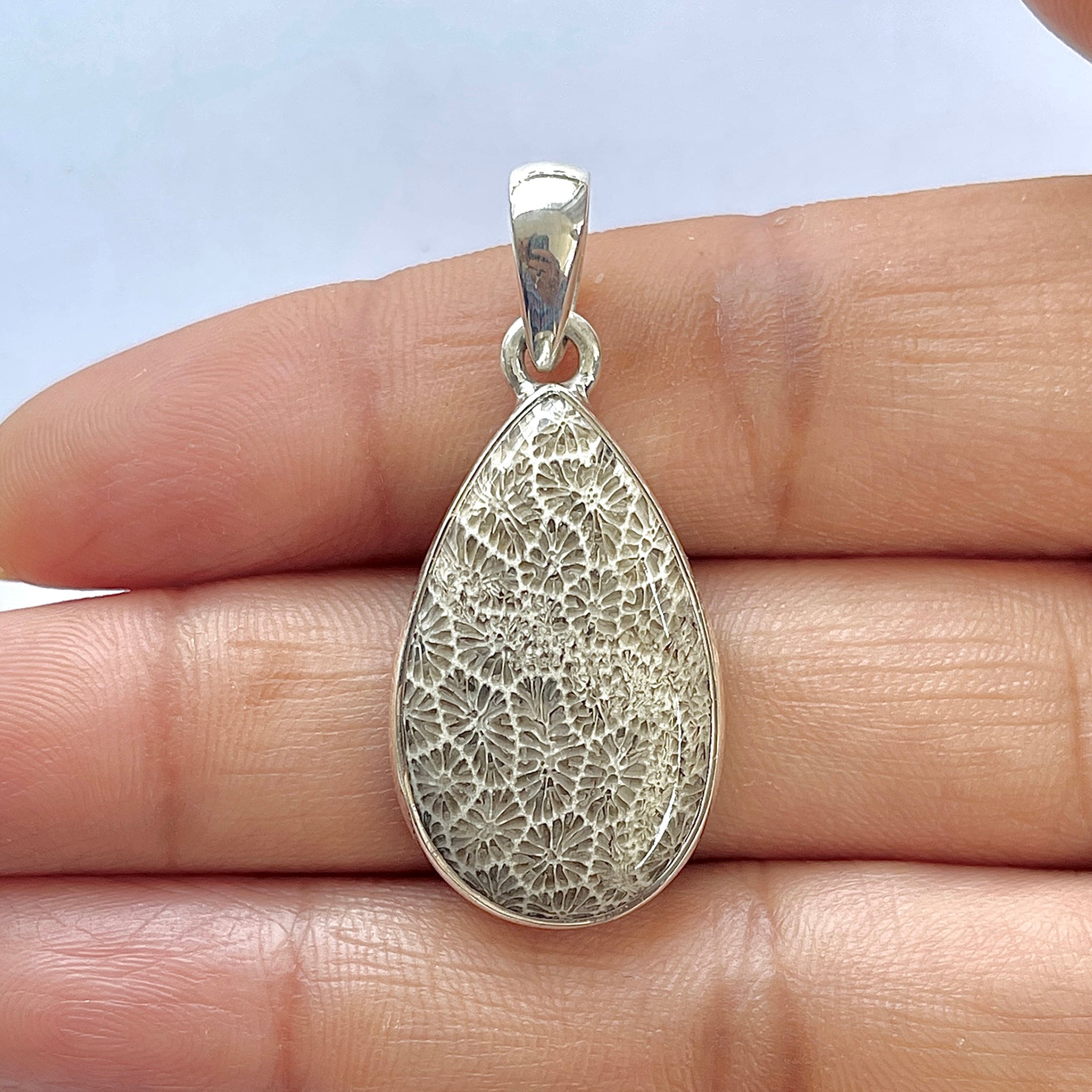 Fossilized Coral Pendant-(FSC-1-11)