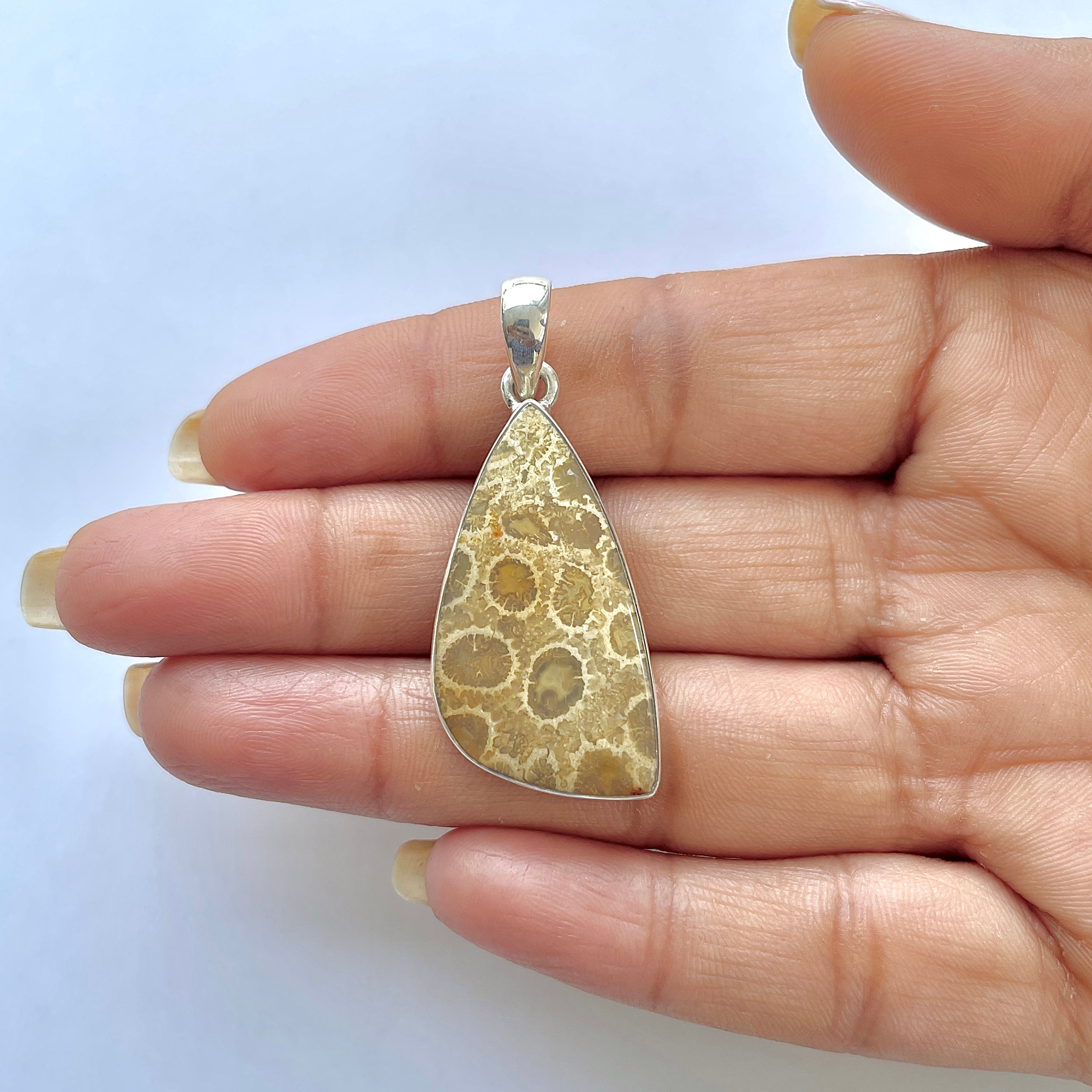 Fossilized Coral Pendant-(FSC-1-23)
