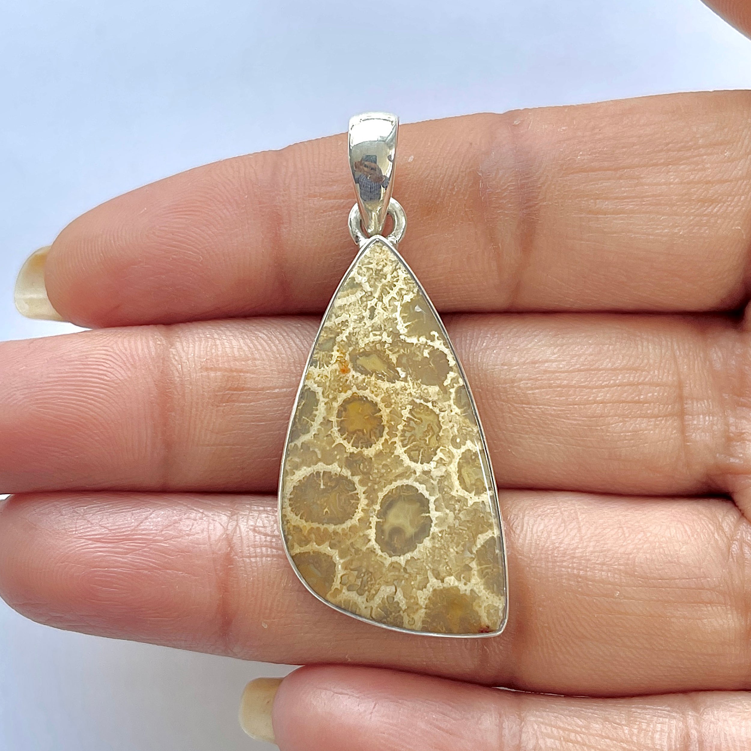 Fossilized Coral Pendant-(FSC-1-23)